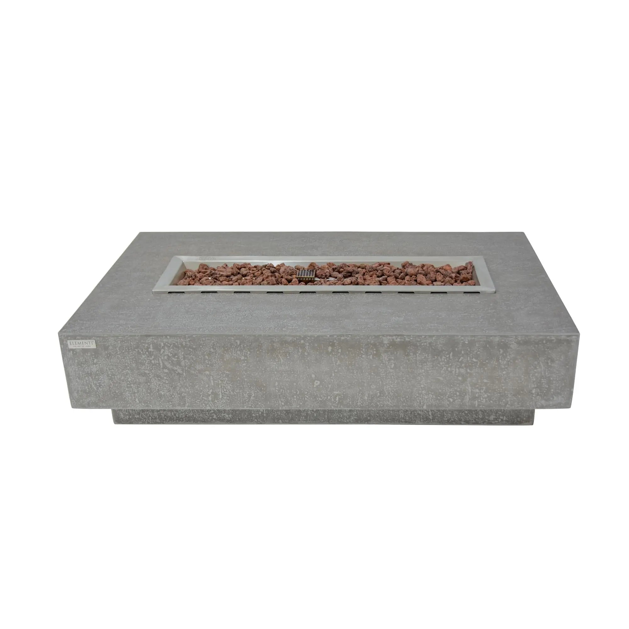 Hampton 56″ Rectangular Concrete Gas Fire Table – Elementi Elementi