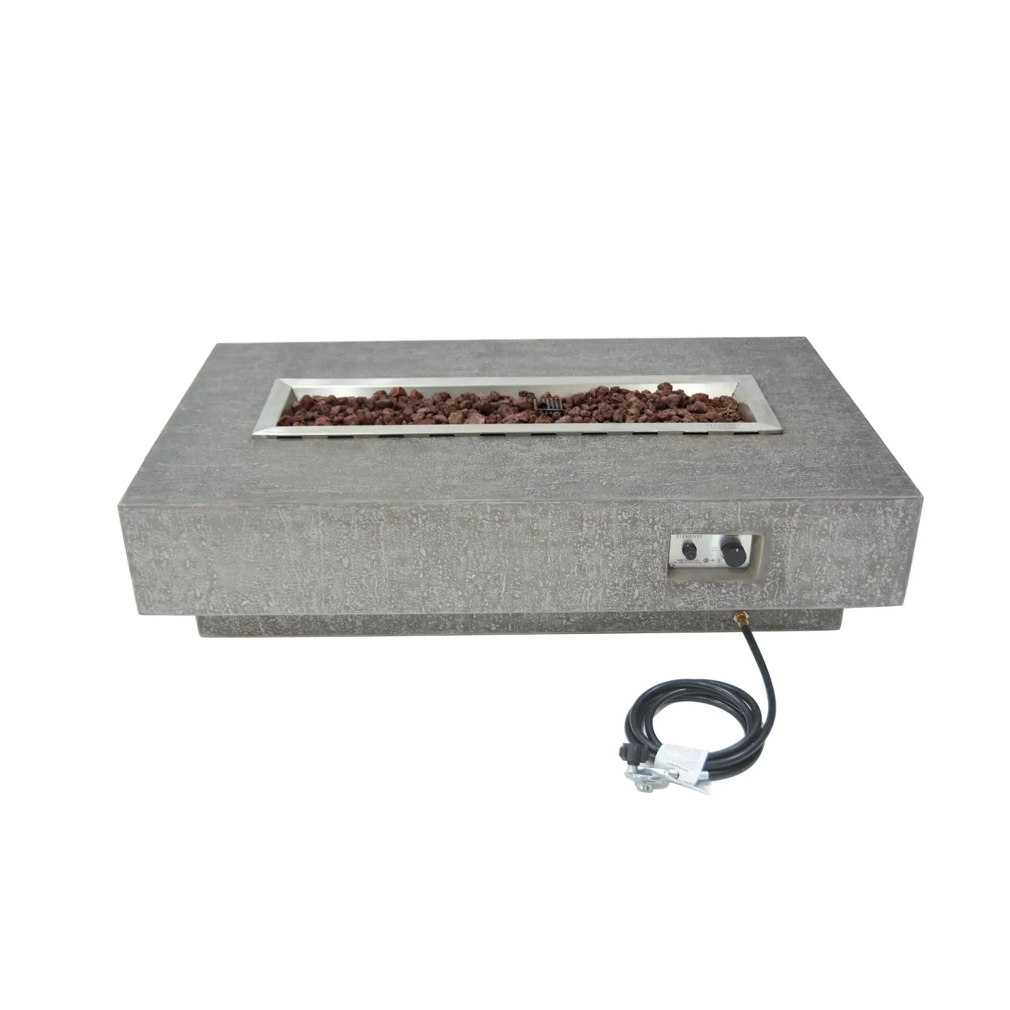 Hampton 56″ Rectangular Concrete Gas Fire Table – Elementi Elementi