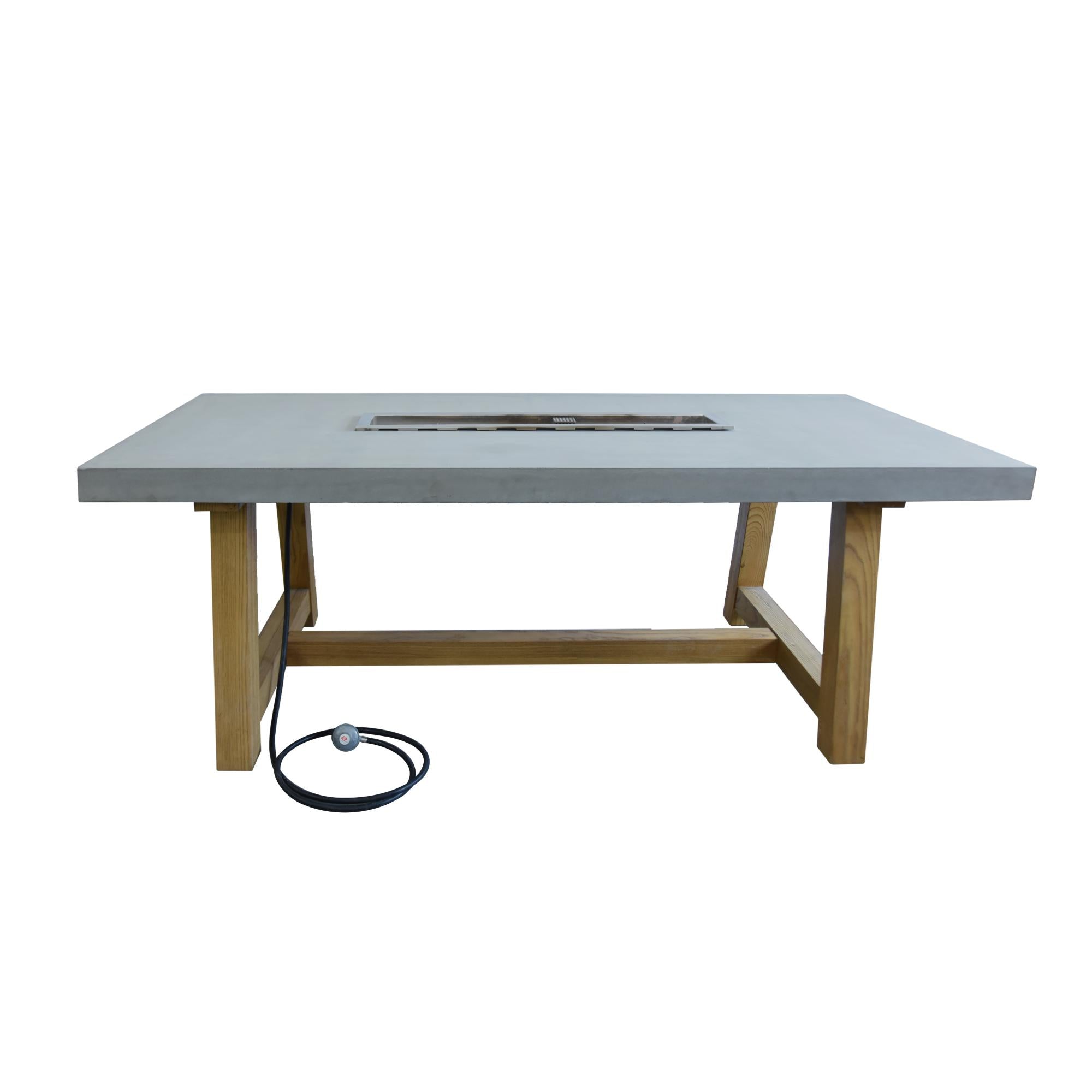 Sonoma 83″ Rectangular Concrete Gas Fire & Dining Table – Elementi