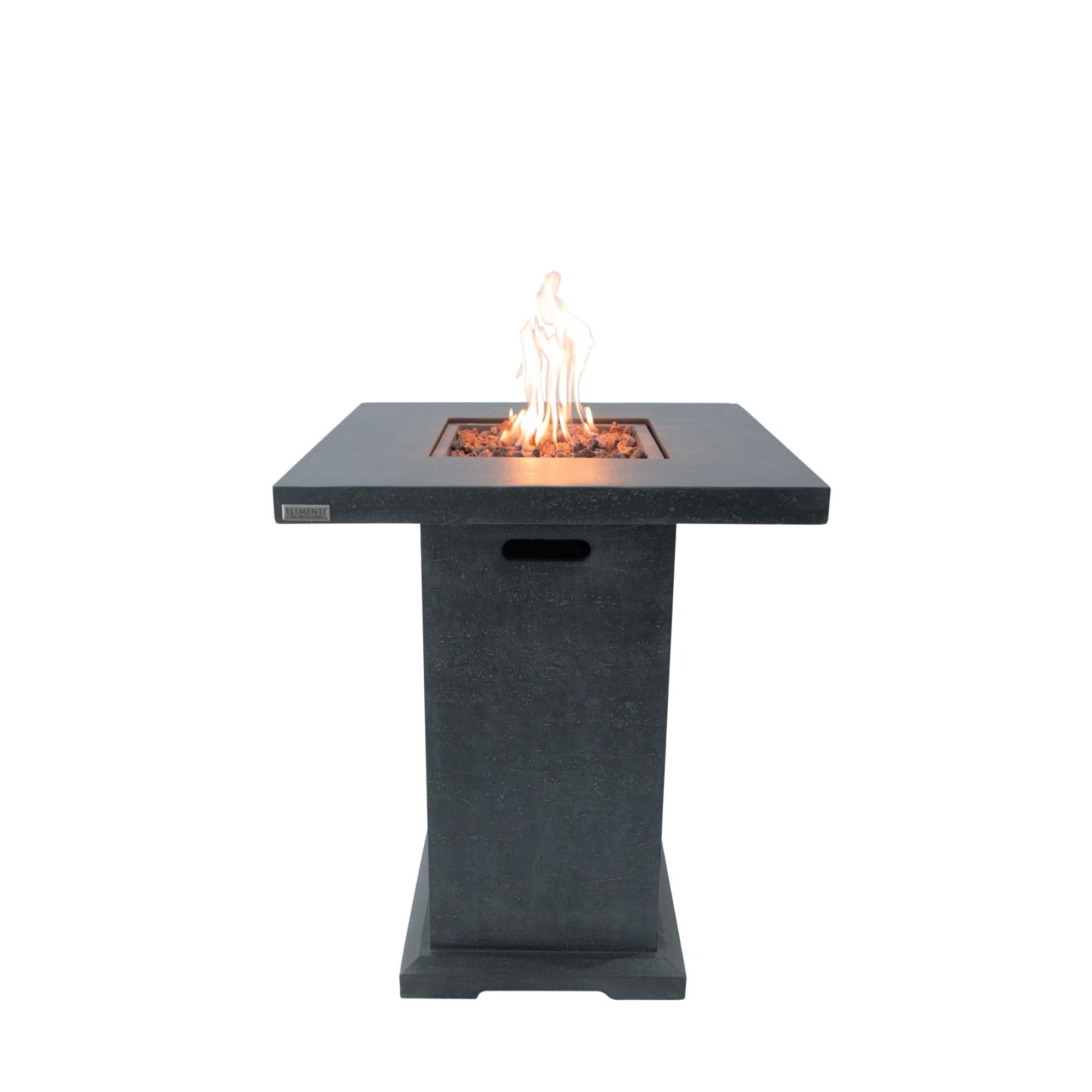 Montreal 34″ Square Bar-Height Concrete Liquid Propane Fire Table – Elementi