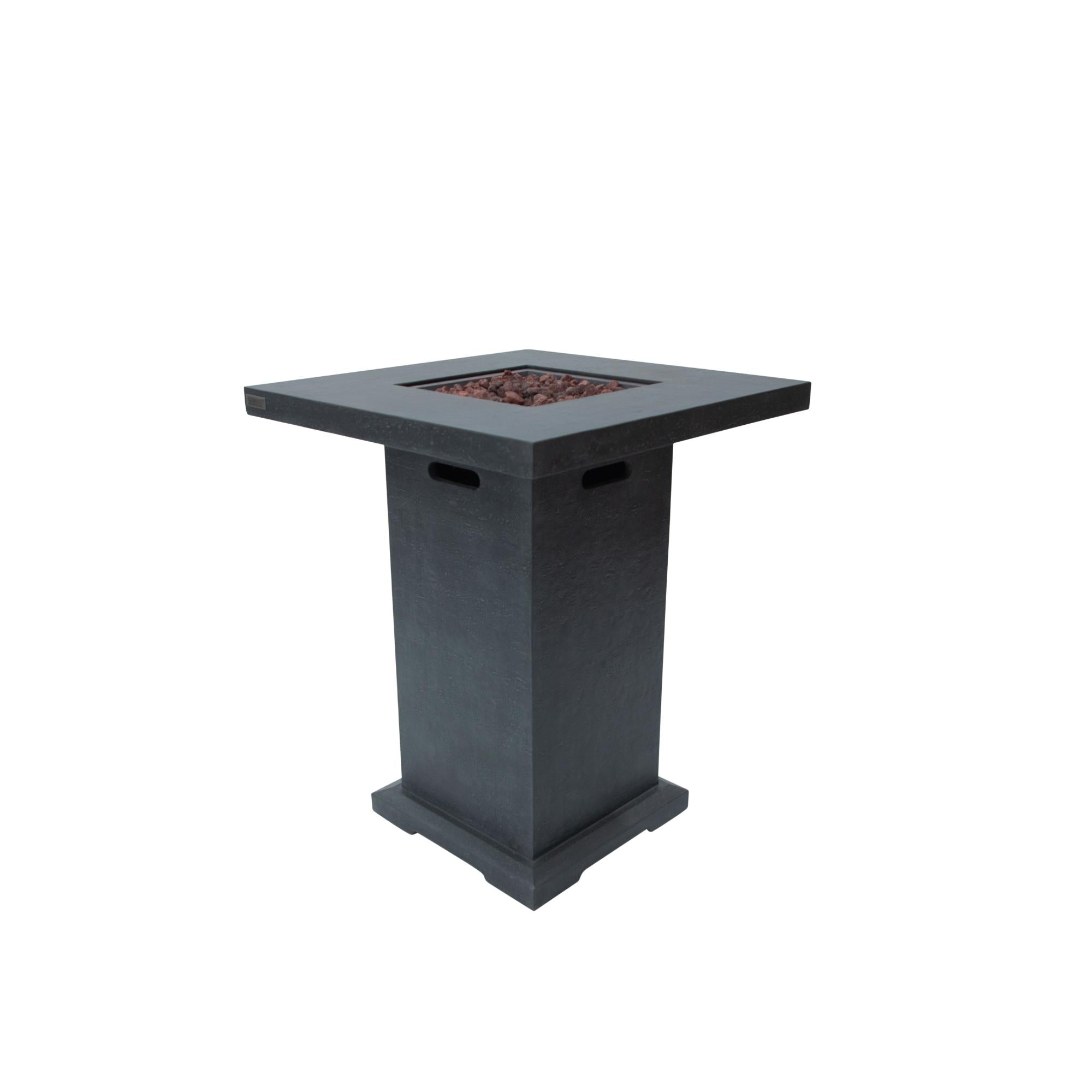 Montreal 34″ Square Bar-Height Concrete Liquid Propane Fire Table – Elementi