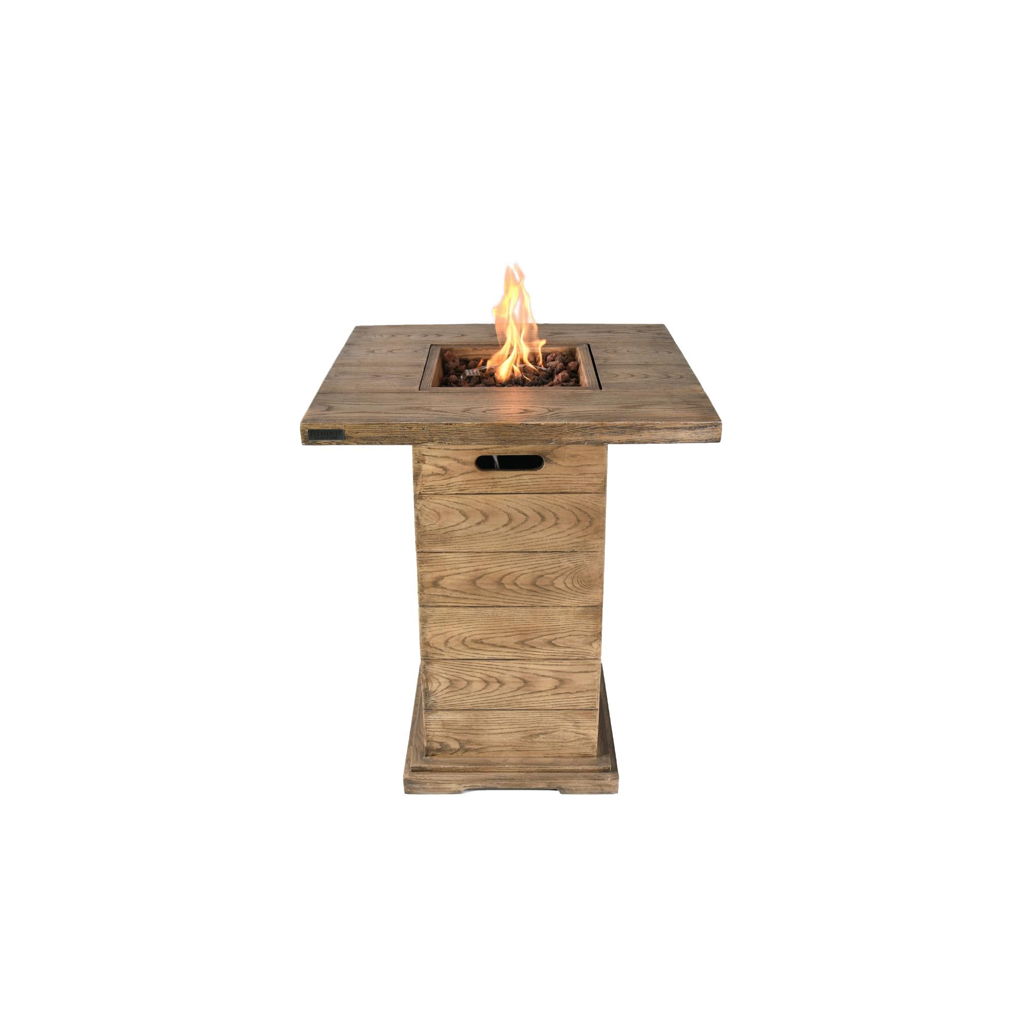 Rova 34″ Square Bar-Height Concrete Liquid Propane Fire Table – Elementi
