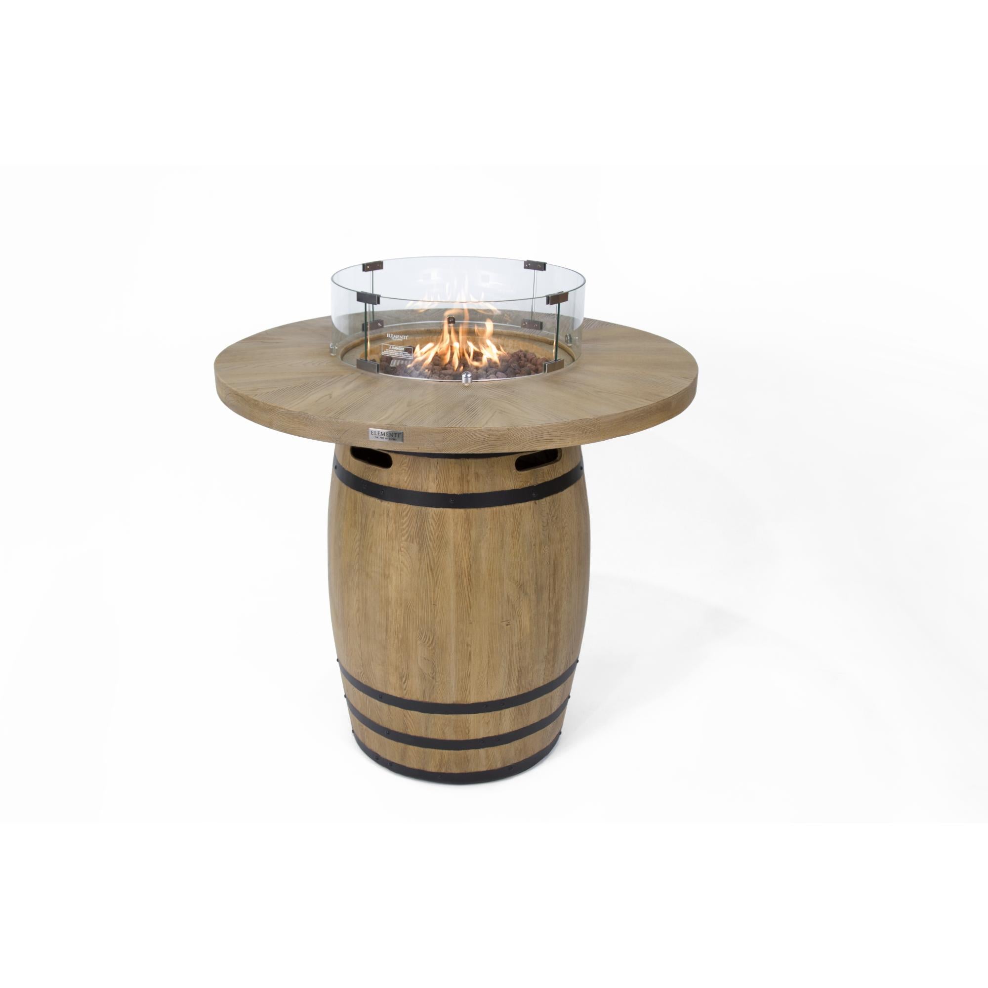 Lafite 48″ Round Barrel Bar-Height Concrete Liquid Propane Fire Table – Elementi