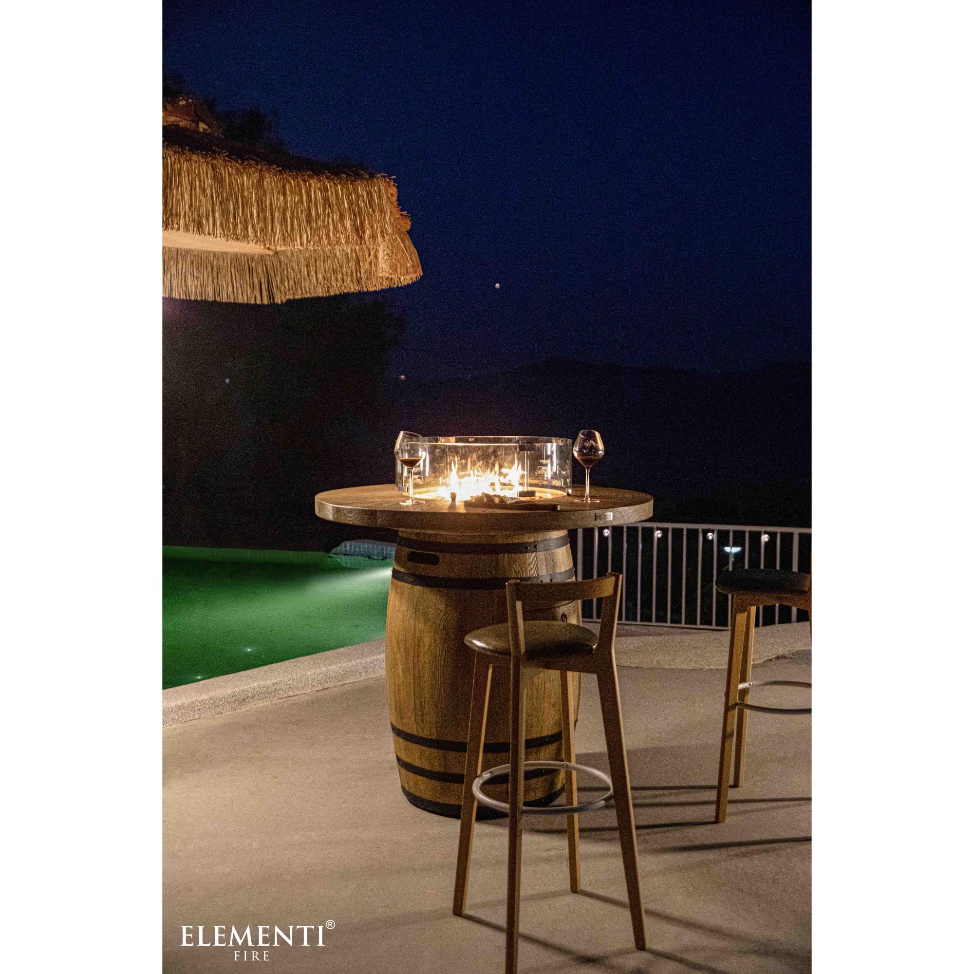 Lafite 48″ Round Barrel Bar-Height Concrete Liquid Propane Fire Table – Elementi