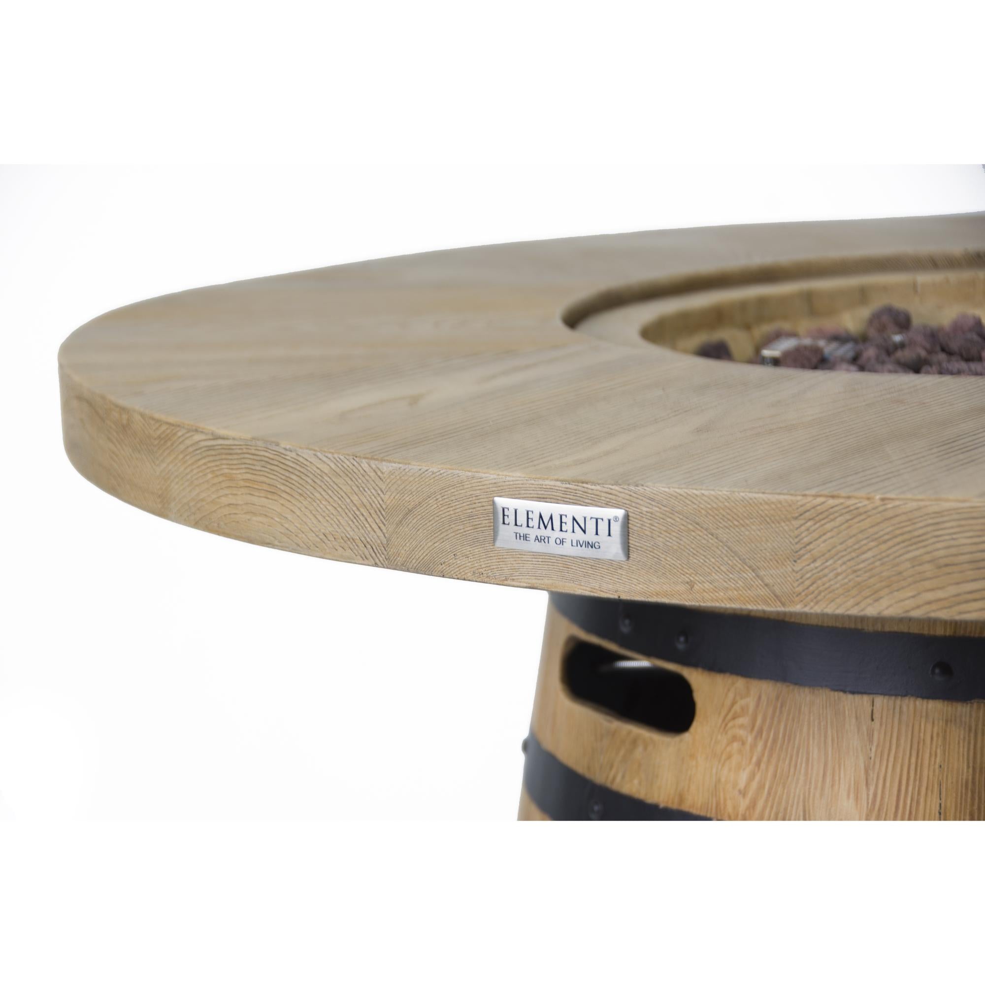 Lafite 48″ Round Barrel Bar-Height Concrete Liquid Propane Fire Table – Elementi