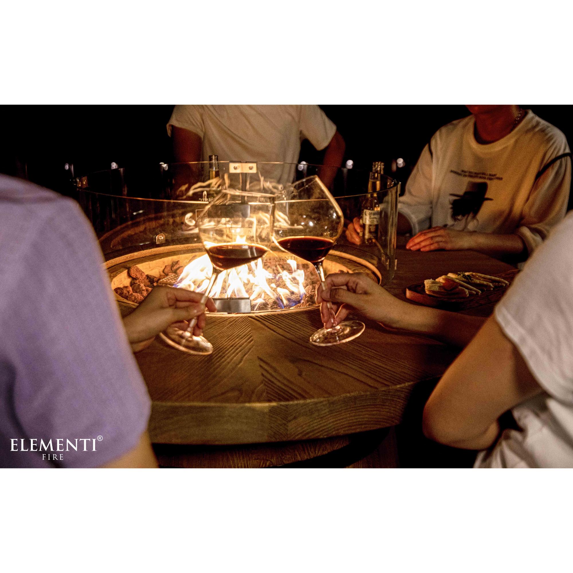 Lafite 48″ Round Barrel Bar-Height Concrete Liquid Propane Fire Table – Elementi