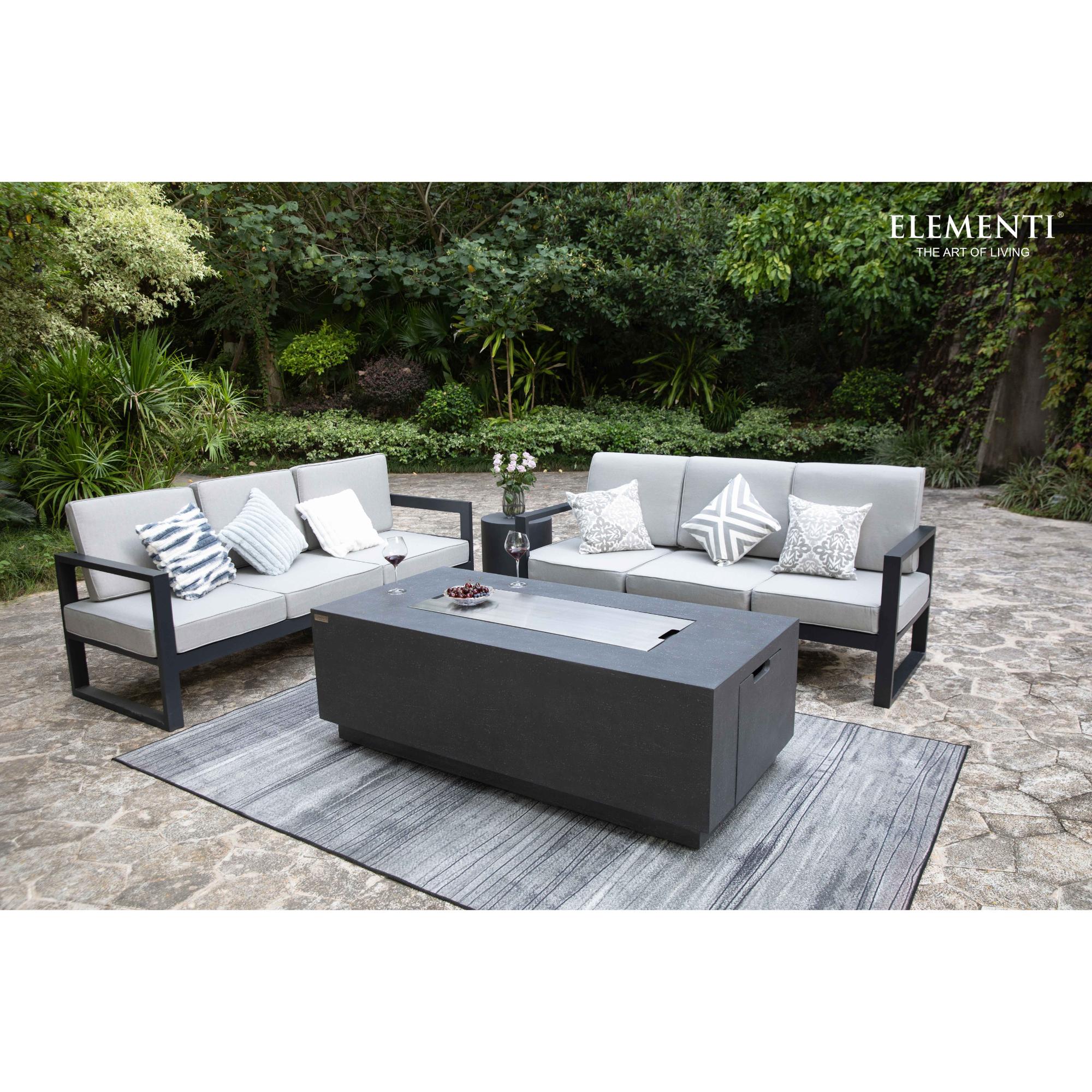 Andes 66″ Rectangular Concrete Liquid Propane Fire Table with Hidden Tank – Elementi
