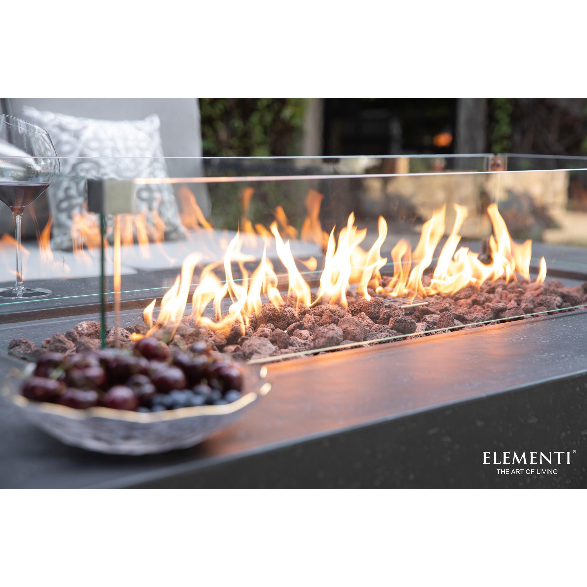 Andes 66″ Rectangular Concrete Liquid Propane Fire Table with Hidden Tank – Elementi