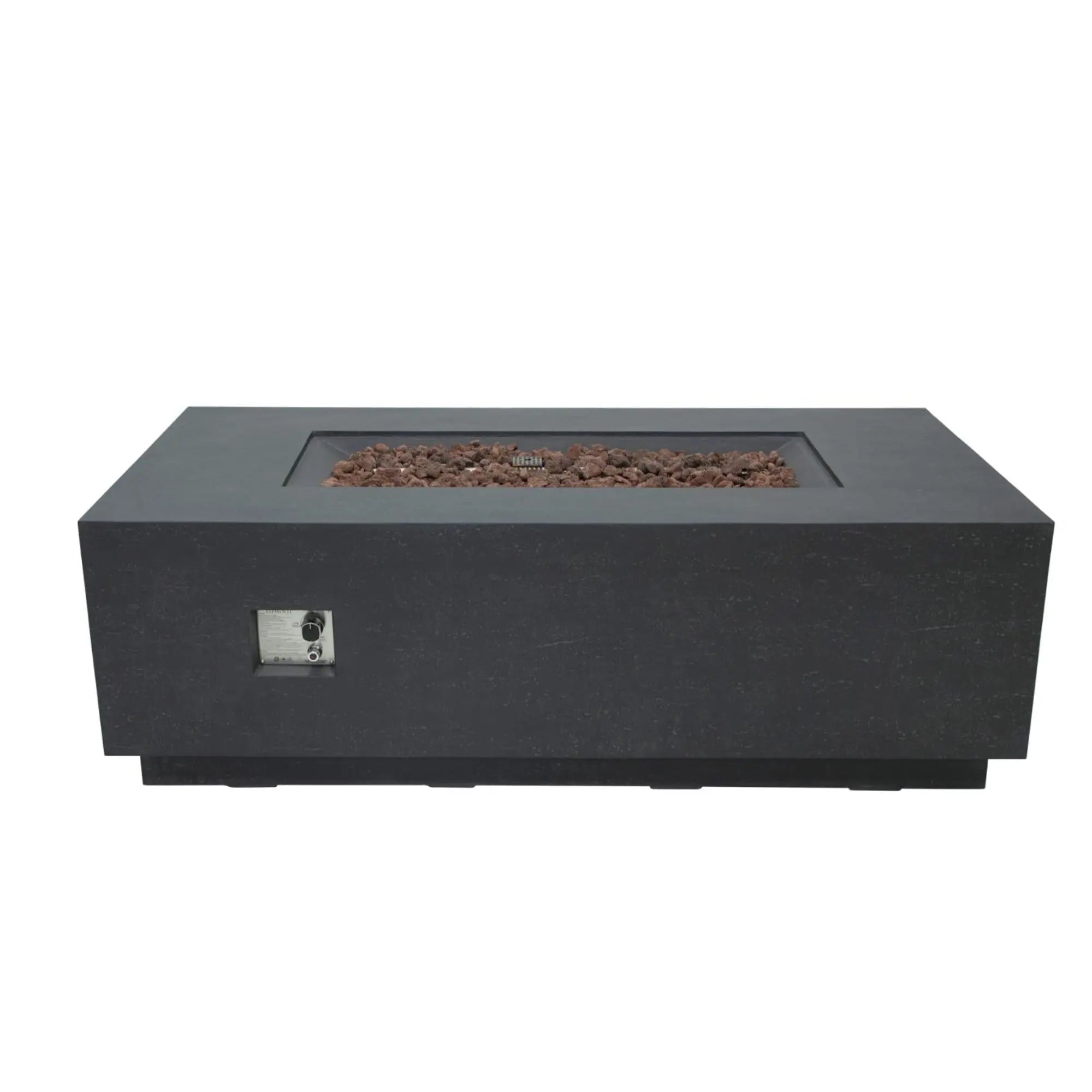 Andes 66″ Rectangular Concrete Liquid Propane Fire Table with Hidden Tank – Elementi Elementi