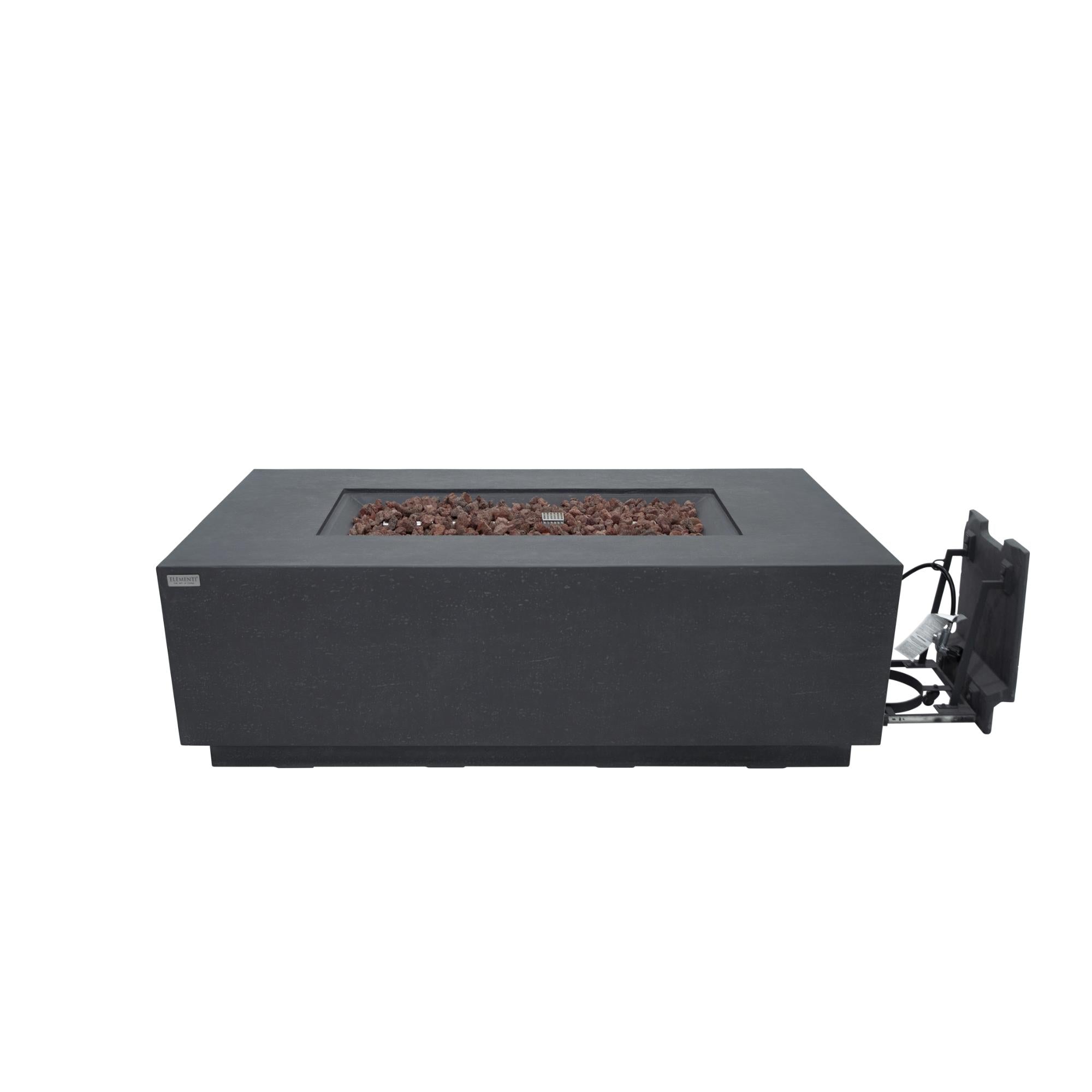 Andes 66″ Rectangular Concrete Liquid Propane Fire Table with Hidden Tank – Elementi