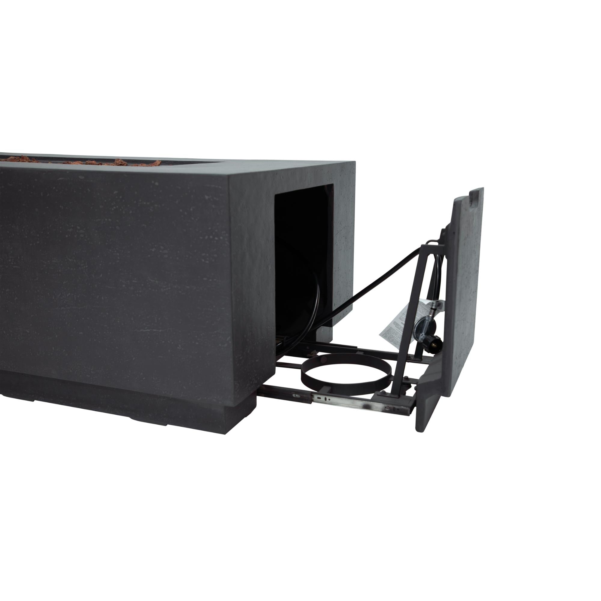 Andes 66″ Rectangular Concrete Liquid Propane Fire Table with Hidden Tank – Elementi