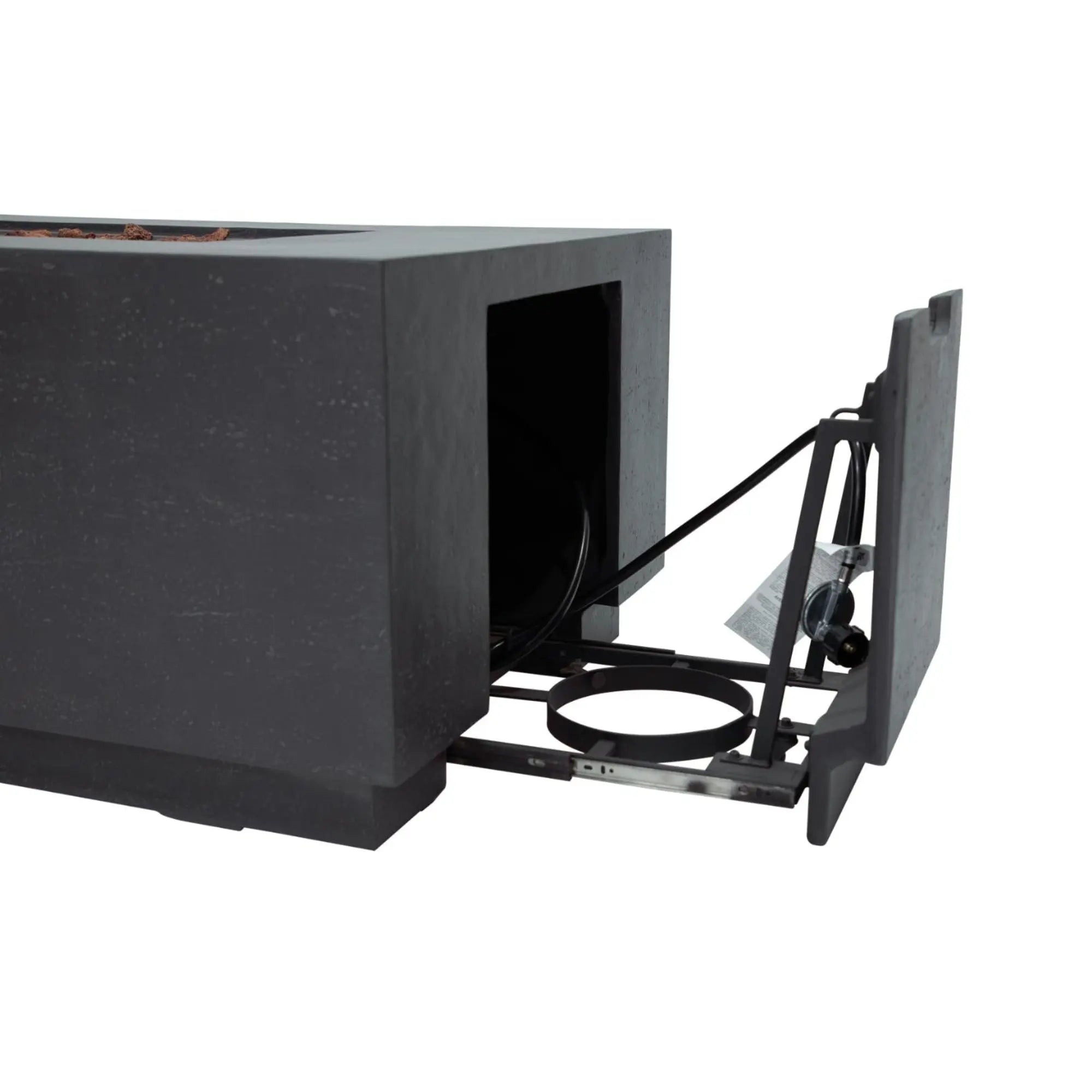 Andes 66″ Rectangular Concrete Liquid Propane Fire Table with Hidden Tank – Elementi Elementi