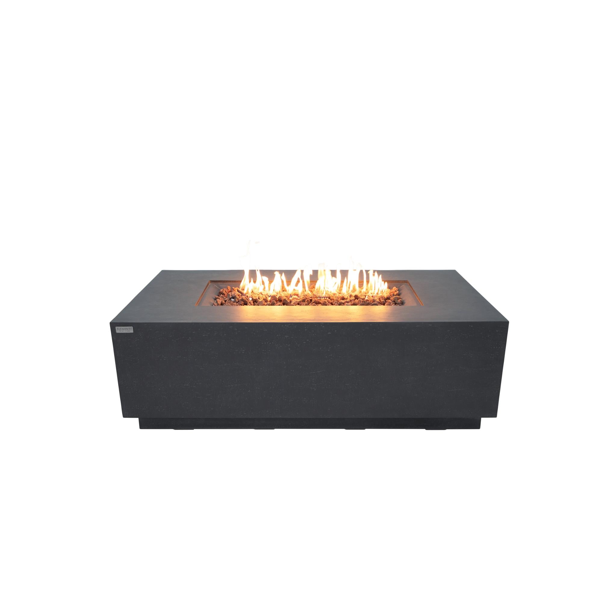 Andes 66″ Rectangular Concrete Liquid Propane Fire Table with Hidden Tank – Elementi