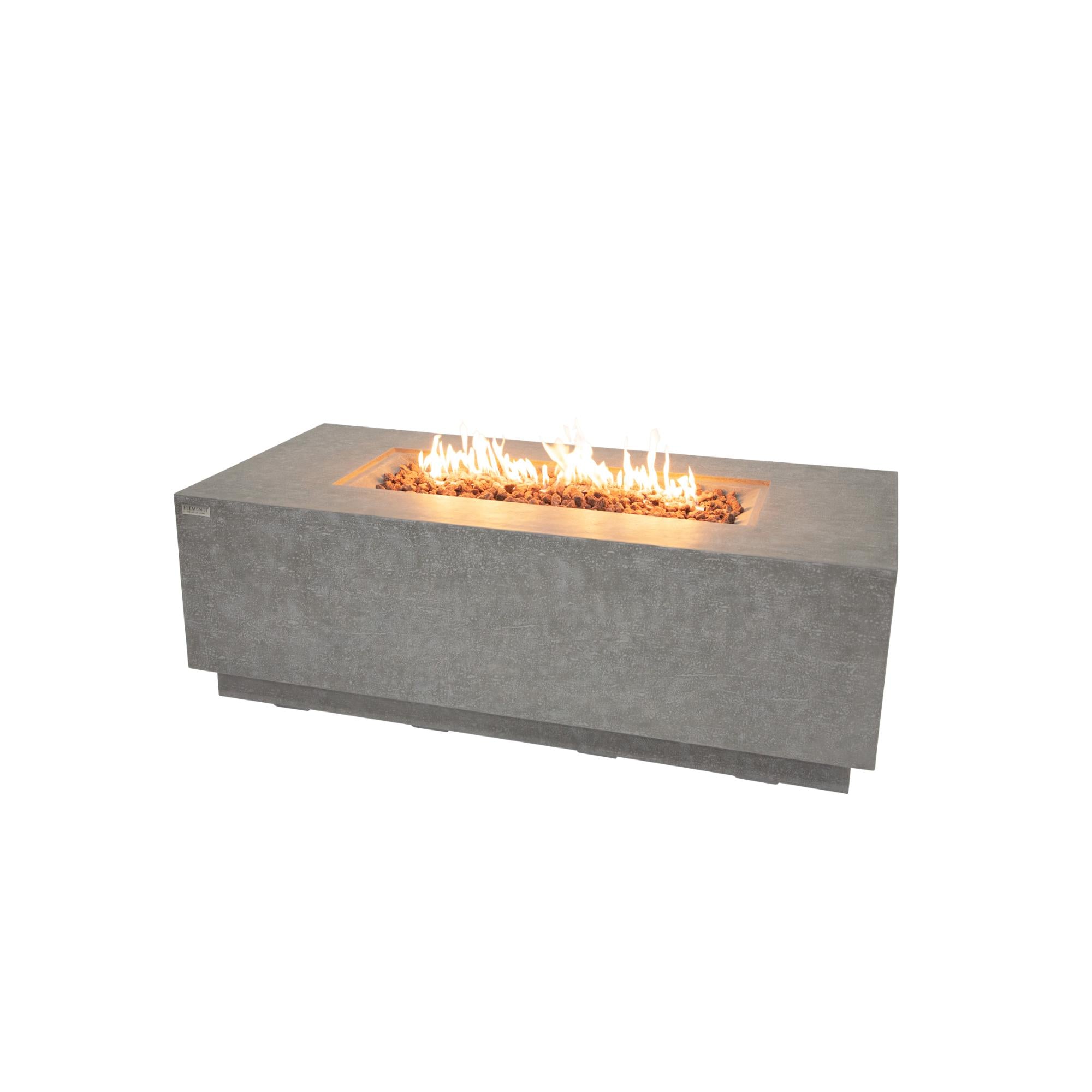 Andes 66″ Rectangular Concrete Liquid Propane Fire Table with Hidden Tank – Elementi