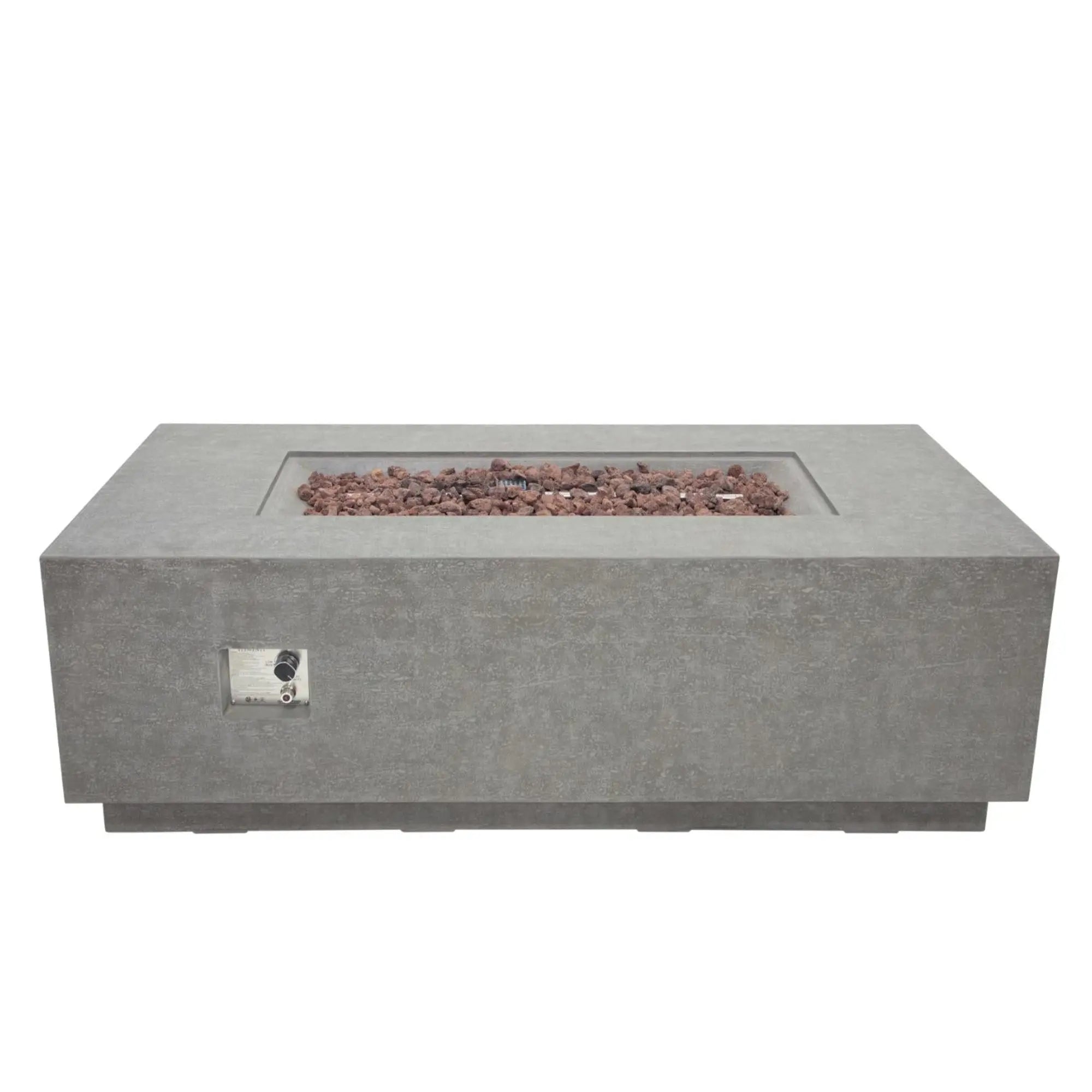 Andes 66″ Rectangular Concrete Liquid Propane Fire Table with Hidden Tank – Elementi Elementi