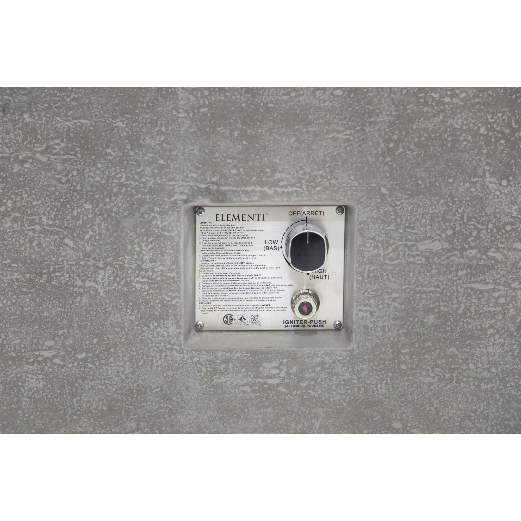 Andes 66″ Rectangular Concrete Liquid Propane Fire Table with Hidden Tank – Elementi