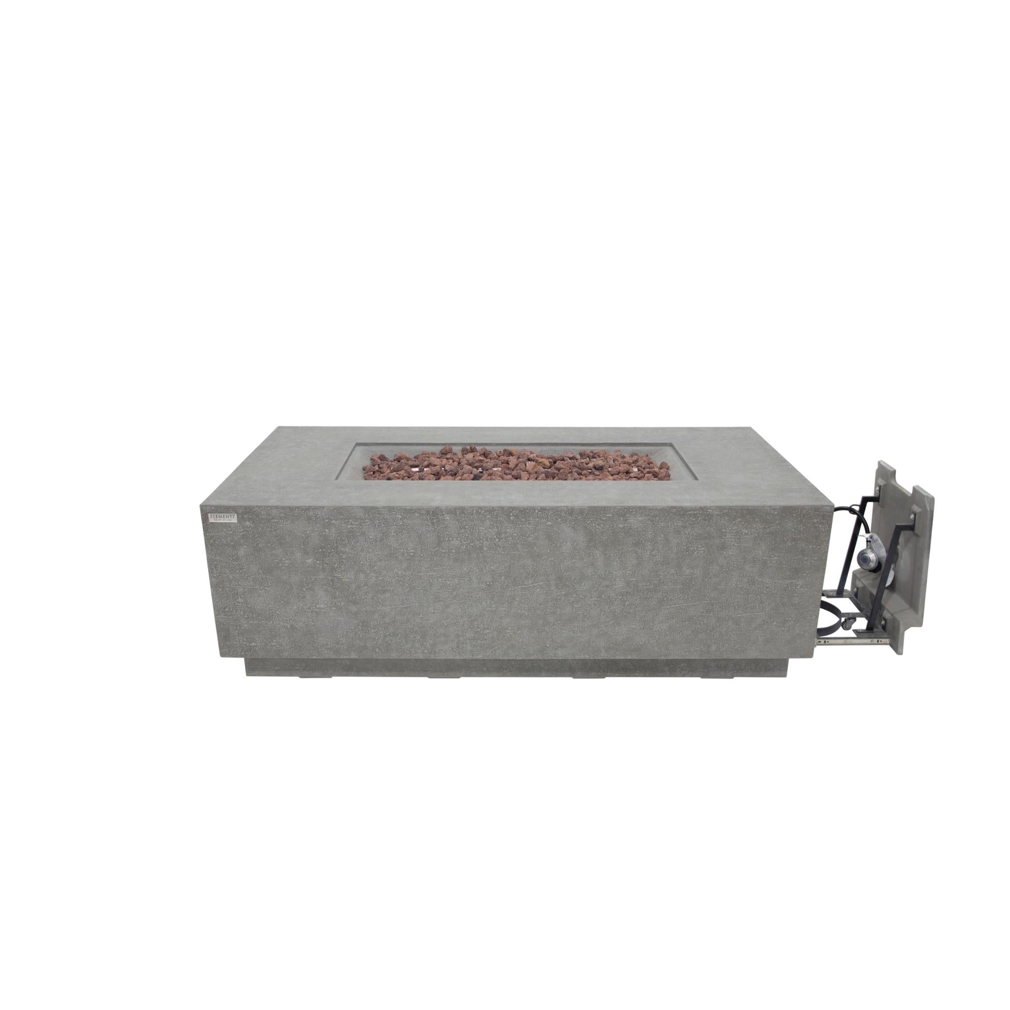 Andes 66″ Rectangular Concrete Liquid Propane Fire Table with Hidden Tank – Elementi