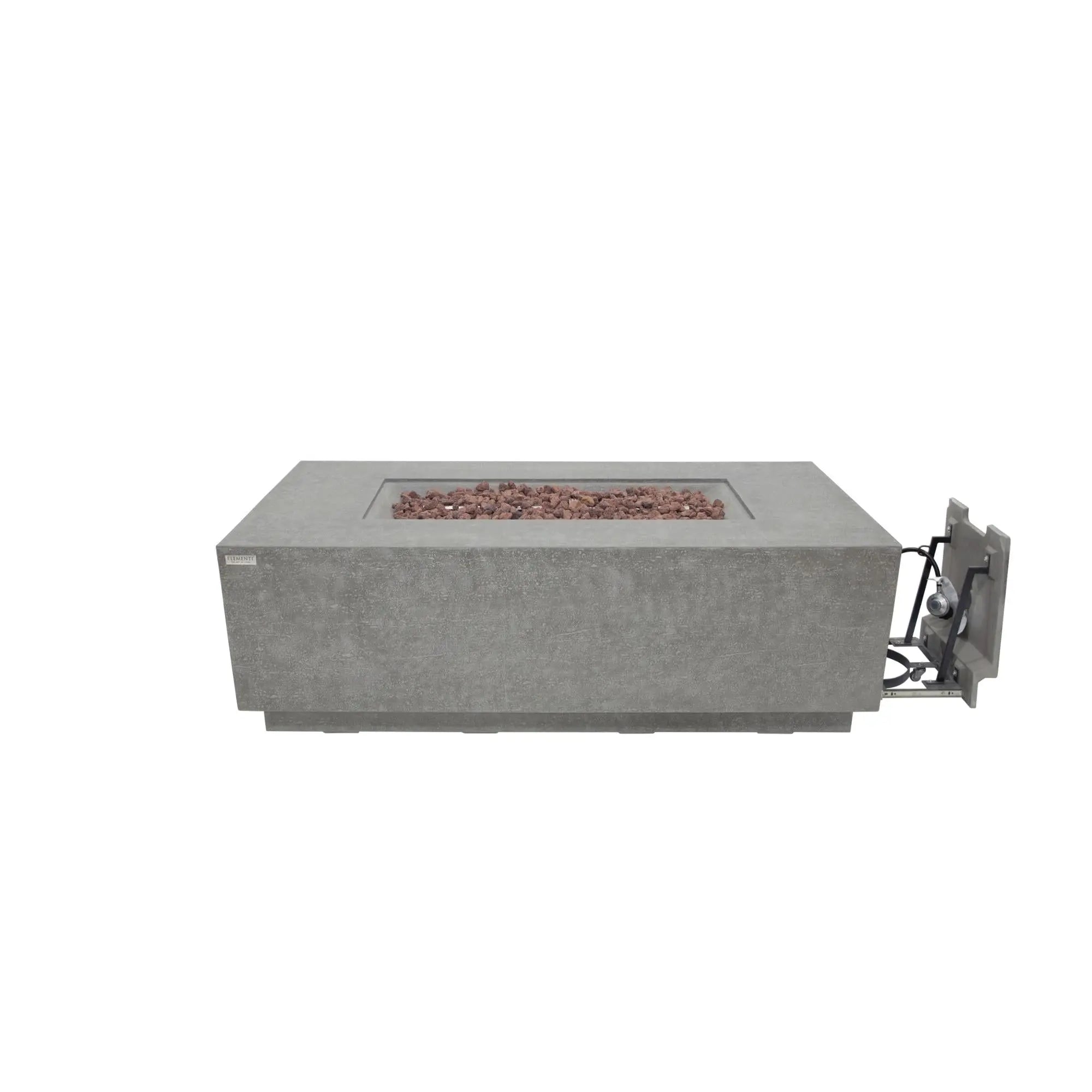 Andes 66″ Rectangular Concrete Liquid Propane Fire Table with Hidden Tank – Elementi Elementi