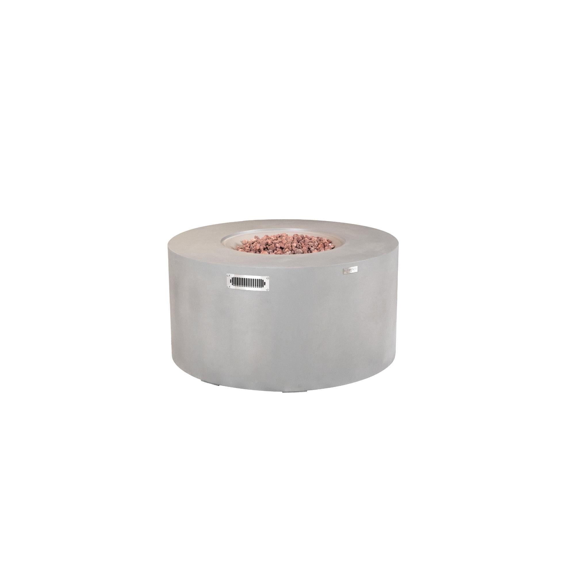 Pacaya 43″ Round Concrete Liquid Propane Fire Table with Hidden Tank – Elementi