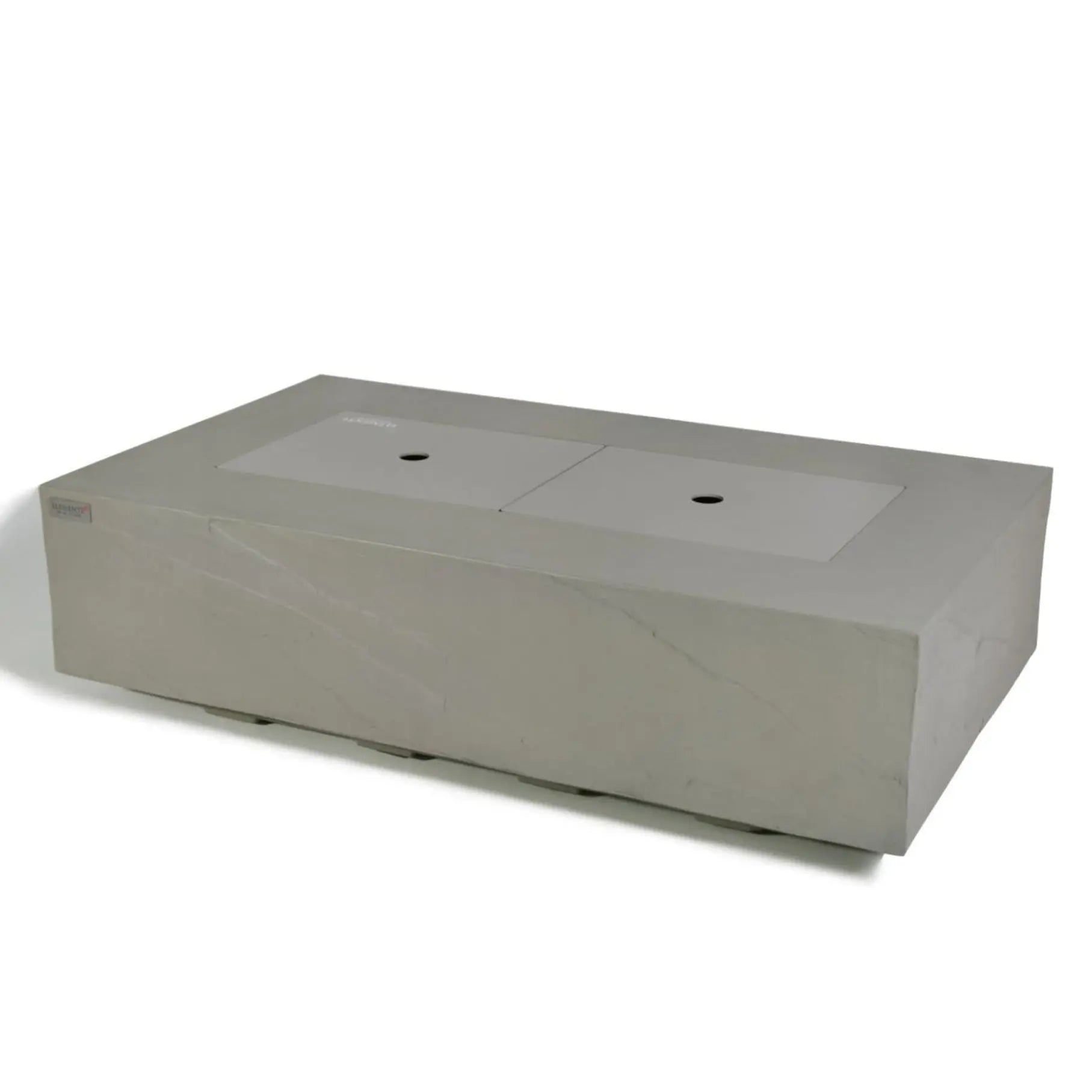 Concrete fire pit table on a white background