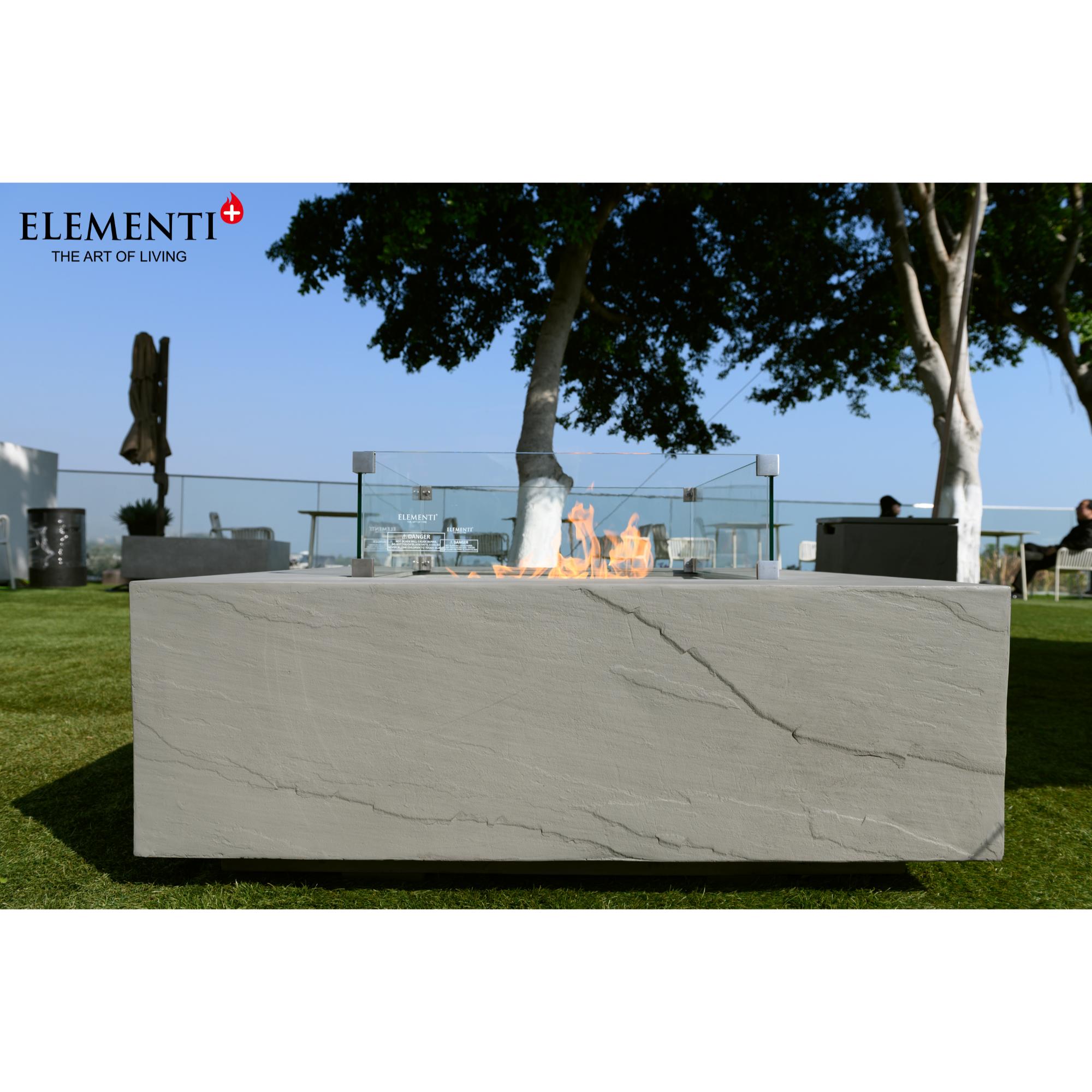 Capertee 40″ Square Concrete Gas Fire Table – Elementi Plus