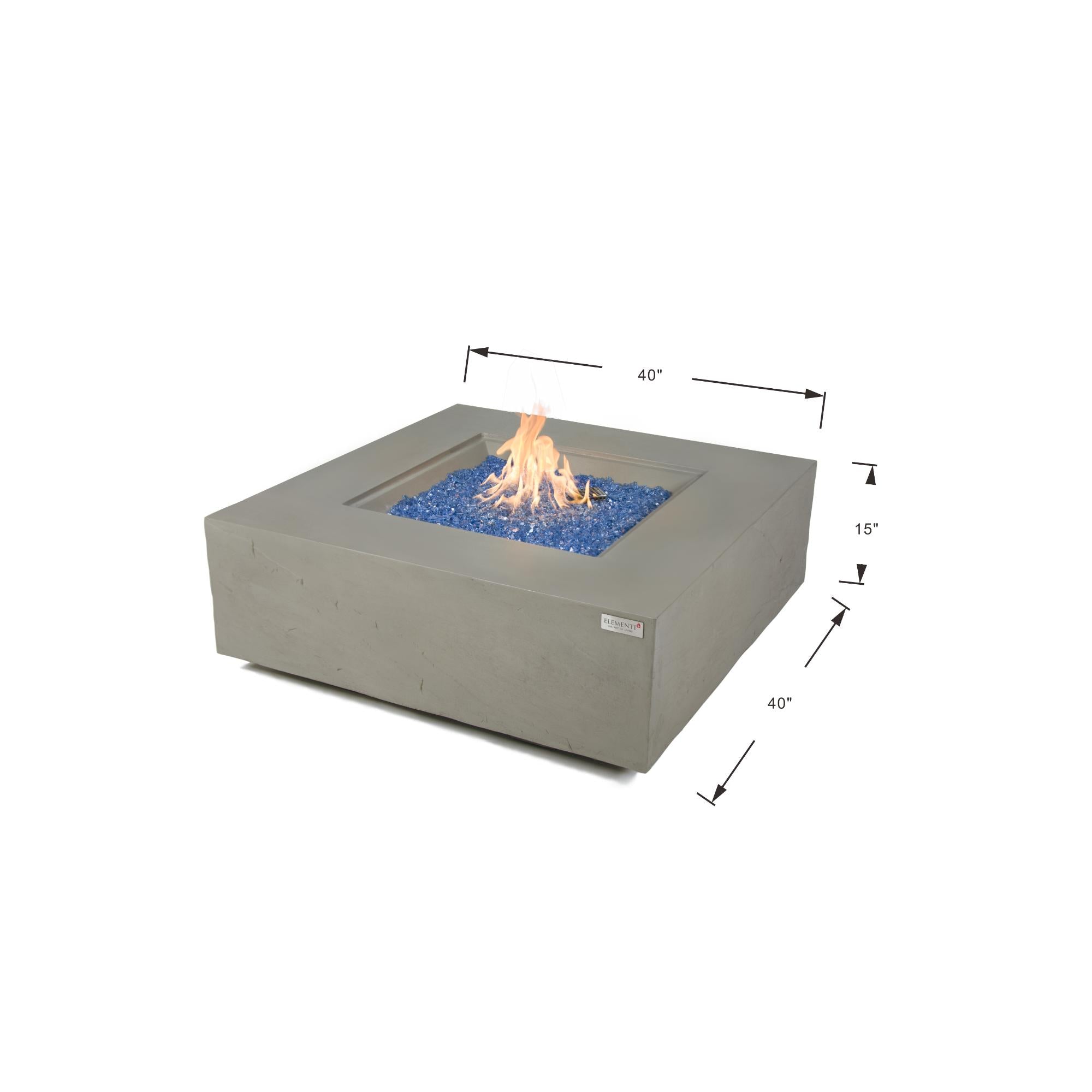 Capertee 40″ Square Concrete Gas Fire Table – Elementi Plus