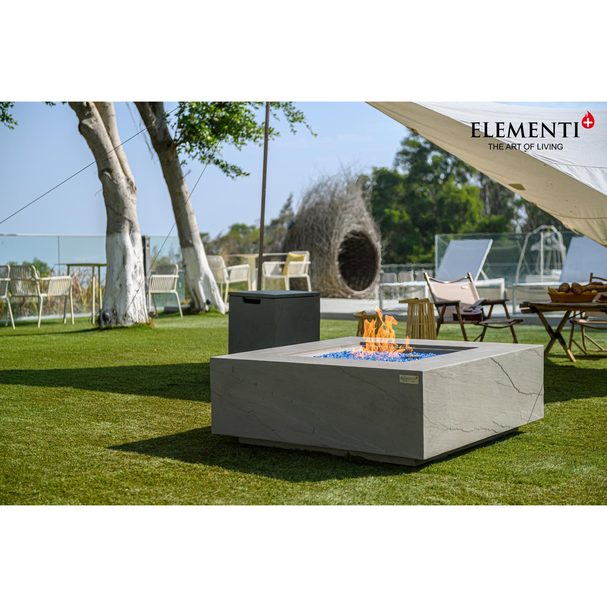 Capertee 40″ Square Concrete Gas Fire Table – Elementi Plus