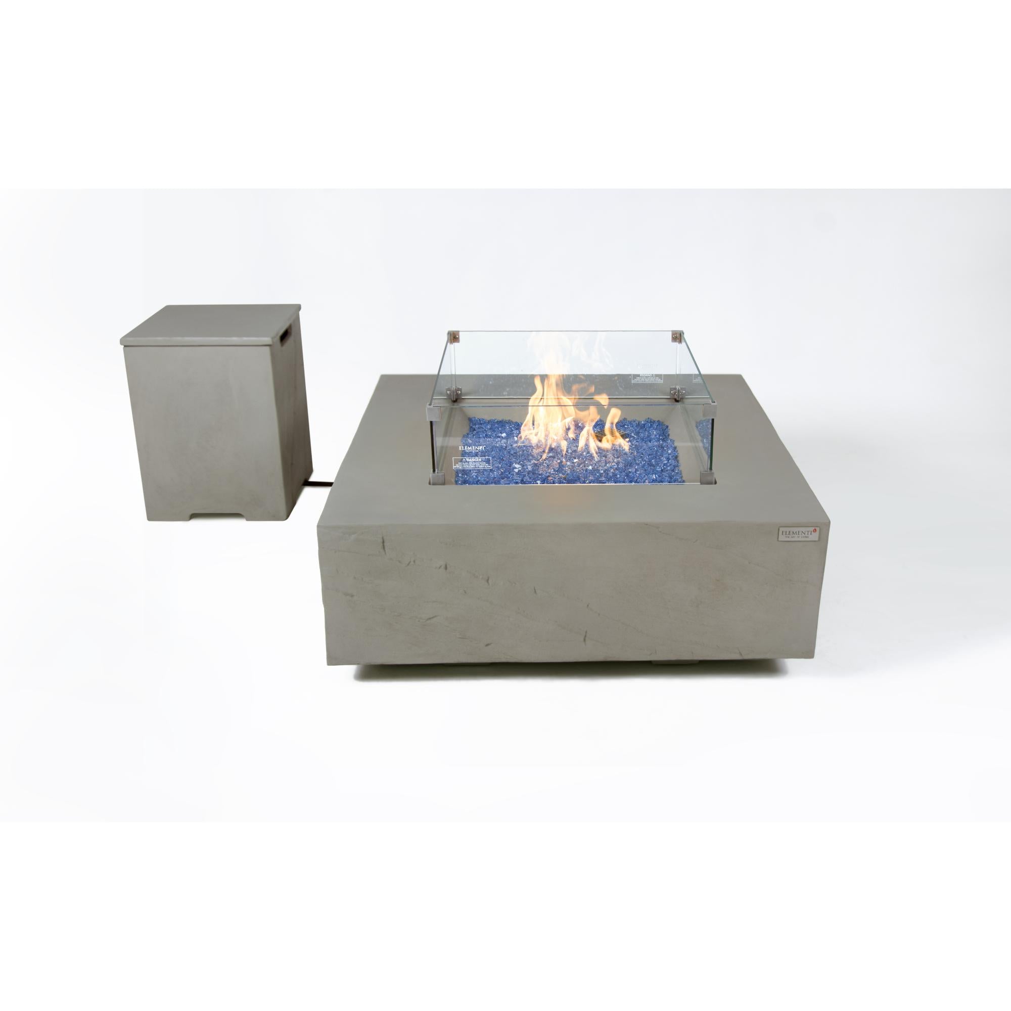 Capertee 40″ Square Concrete Gas Fire Table – Elementi Plus