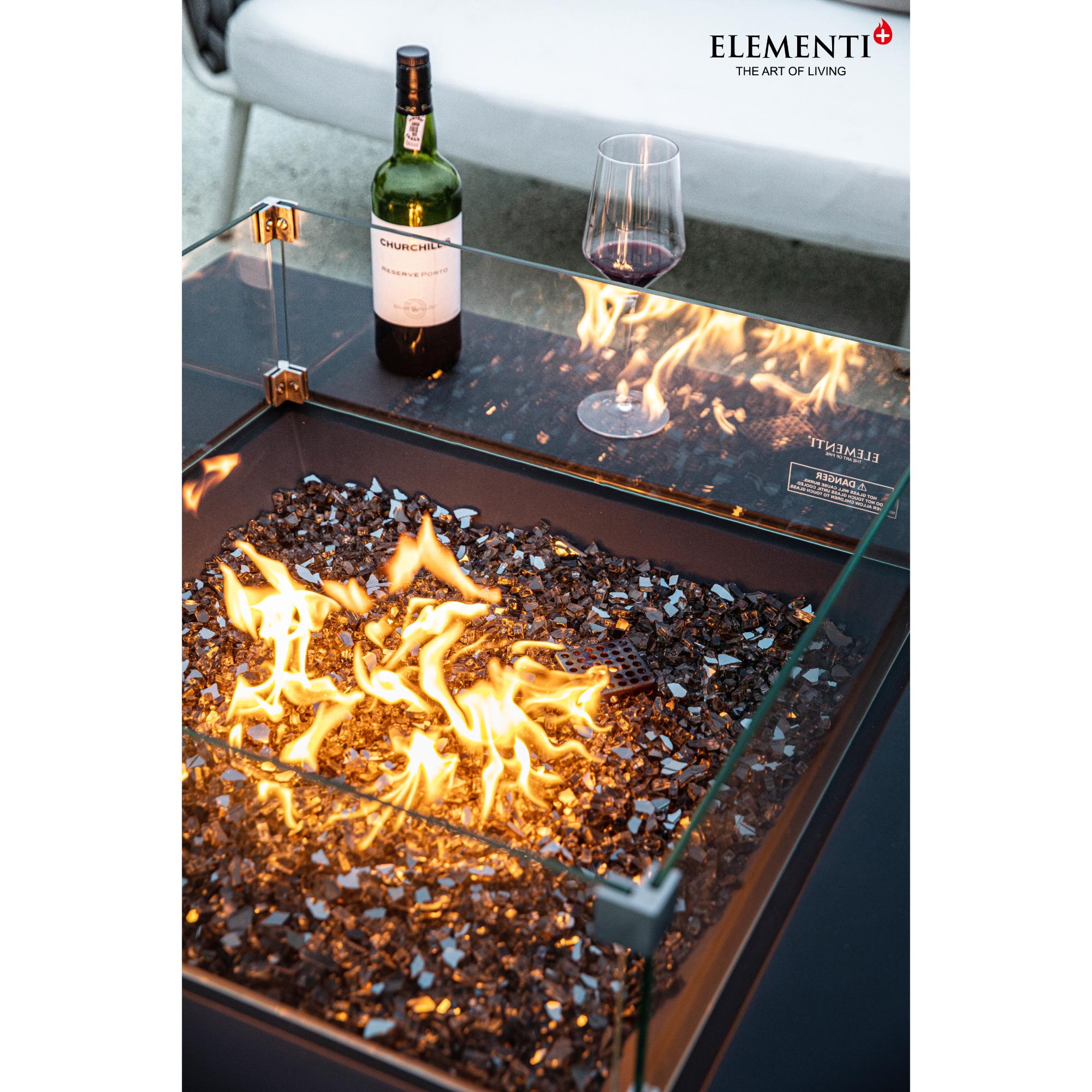 Roraima 40″ Square Concrete Gas Fire Table – Elementi Plus