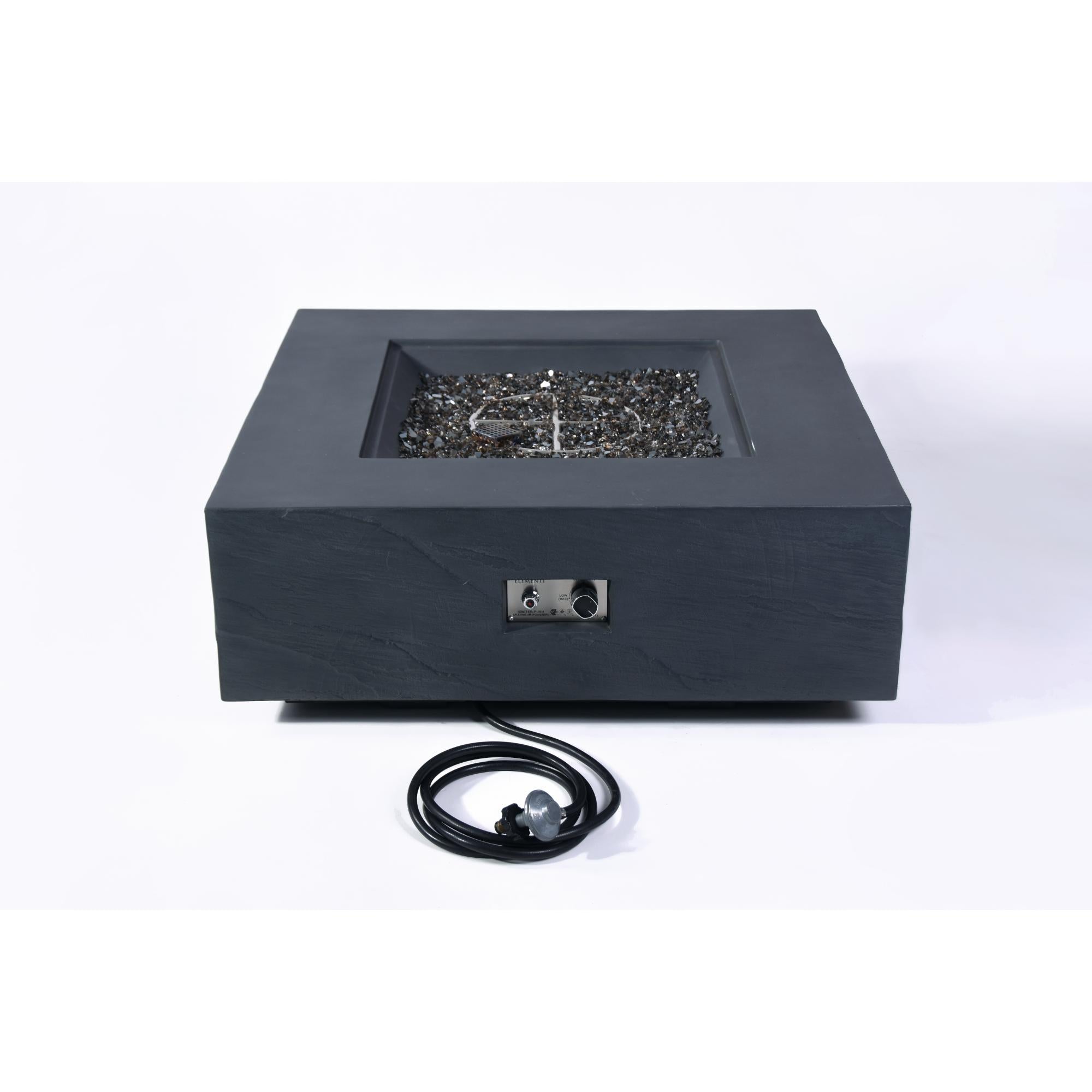 Roraima 40″ Square Concrete Gas Fire Table – Elementi Plus