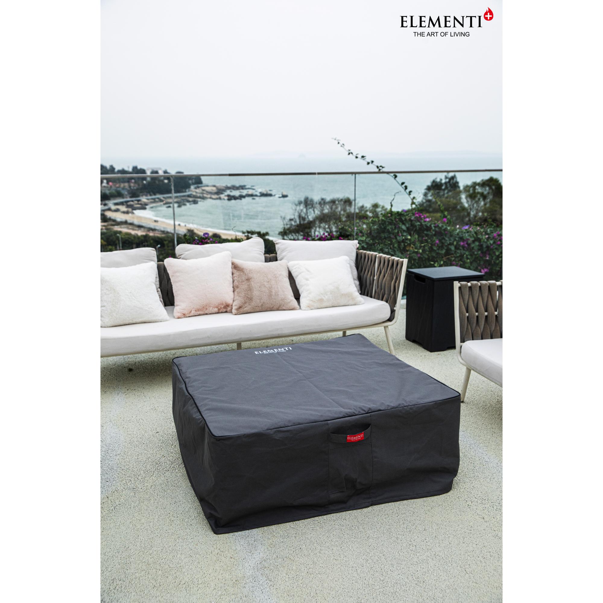 Roraima 40″ Square Concrete Gas Fire Table – Elementi Plus
