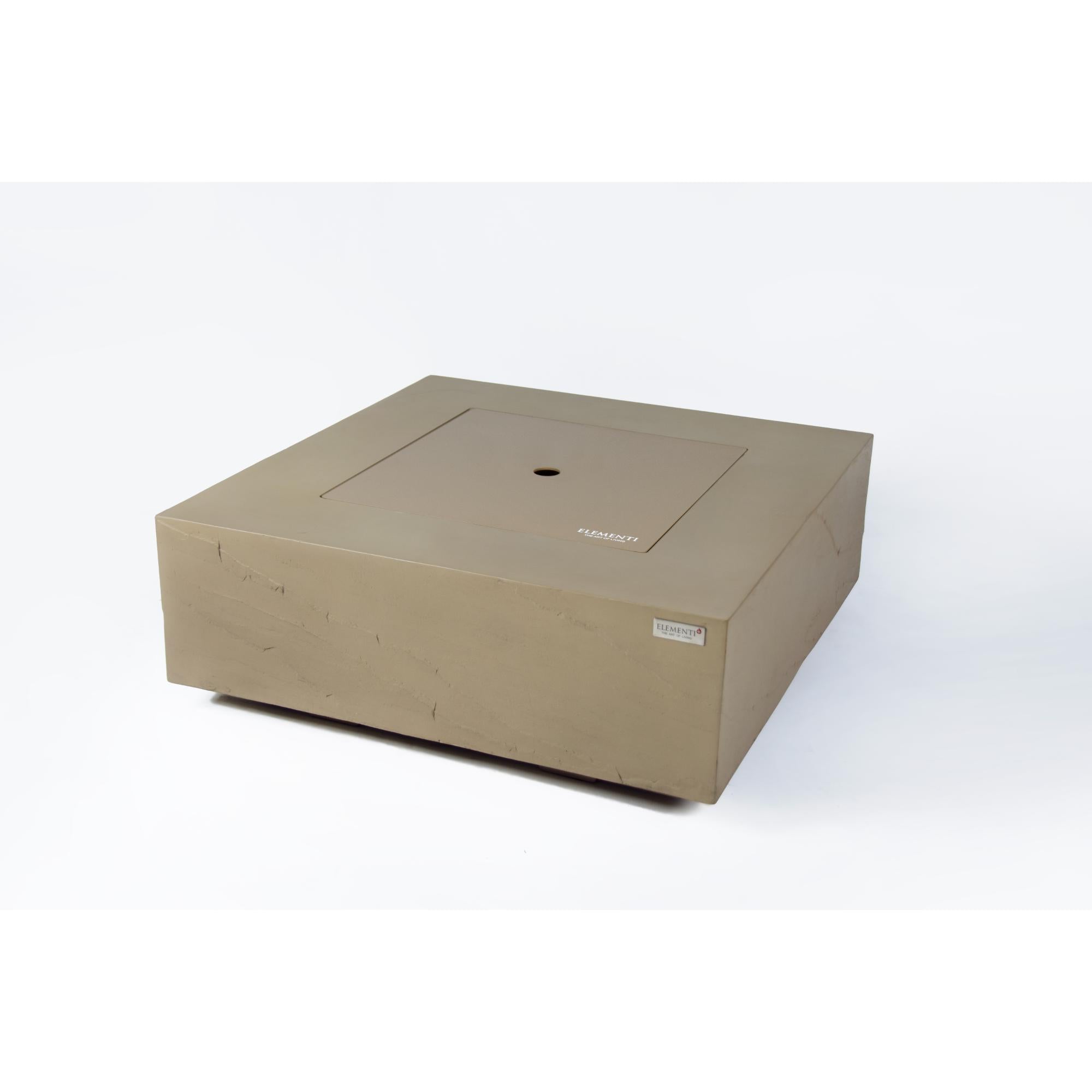 Uluru 40″ Square Concrete Gas Fire Table – Elementi Plus