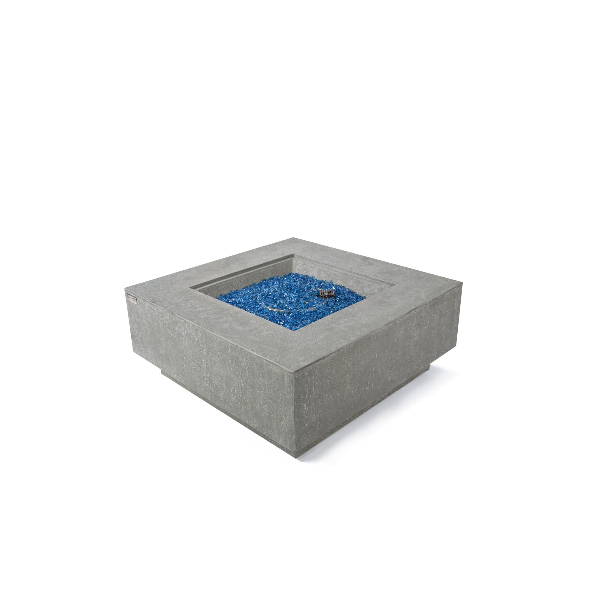 Victoria 40″ Square Concrete Gas Fire Table – Elementi Plus