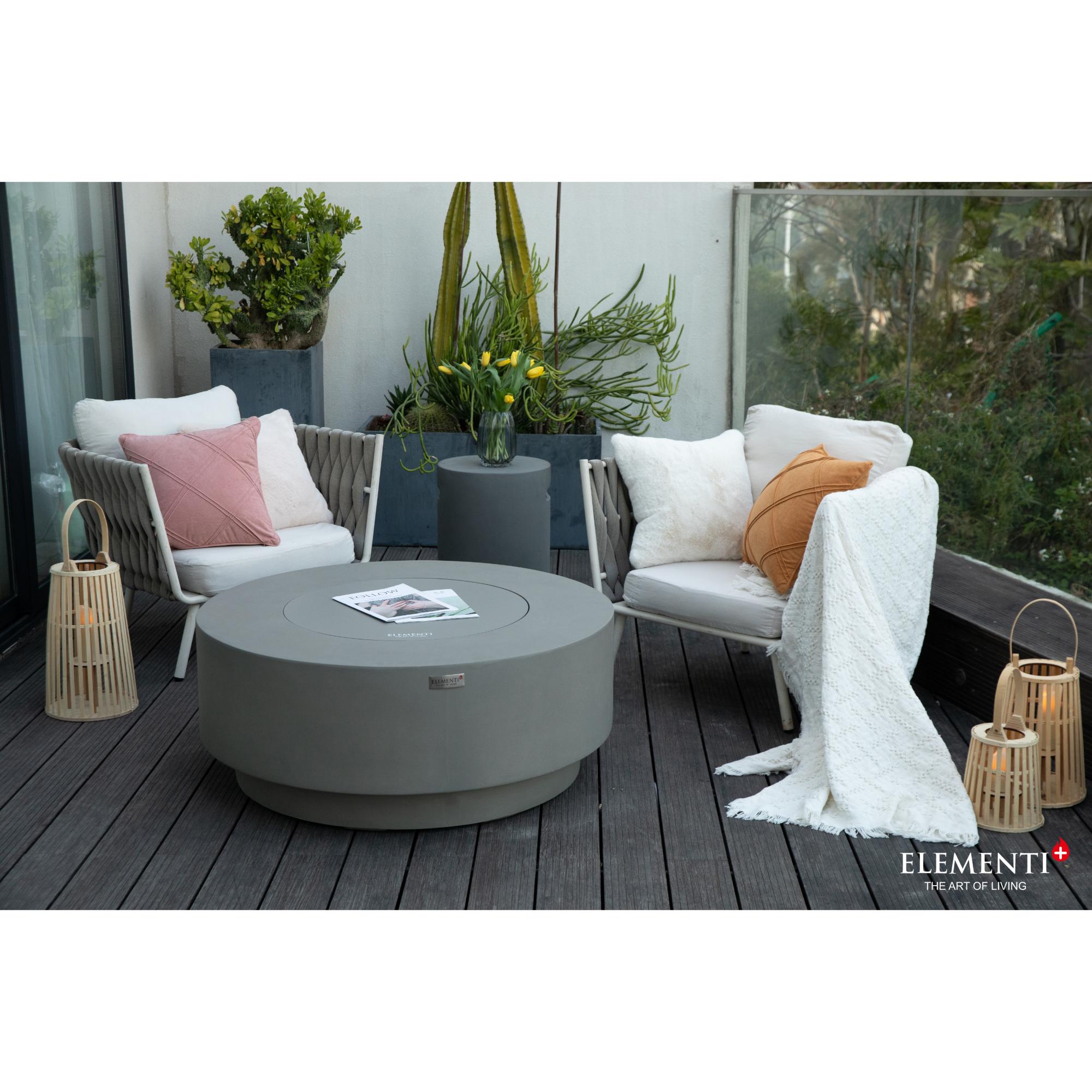 Colosseo 41″ Round Concrete Gas Fire Table – Elementi Plus