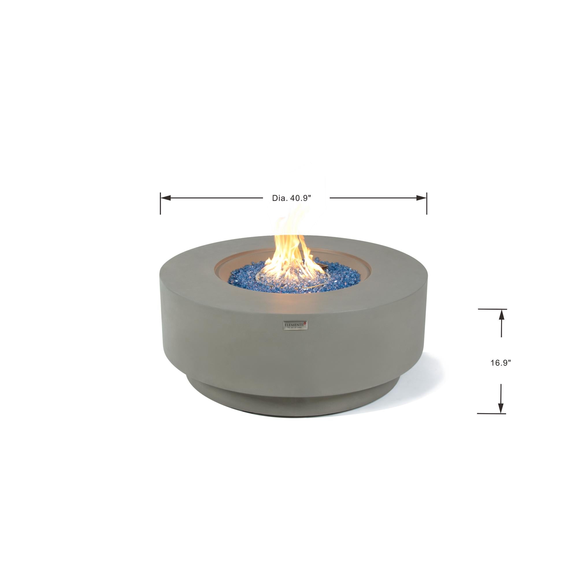 Colosseo 41″ Round Concrete Gas Fire Table – Elementi Plus