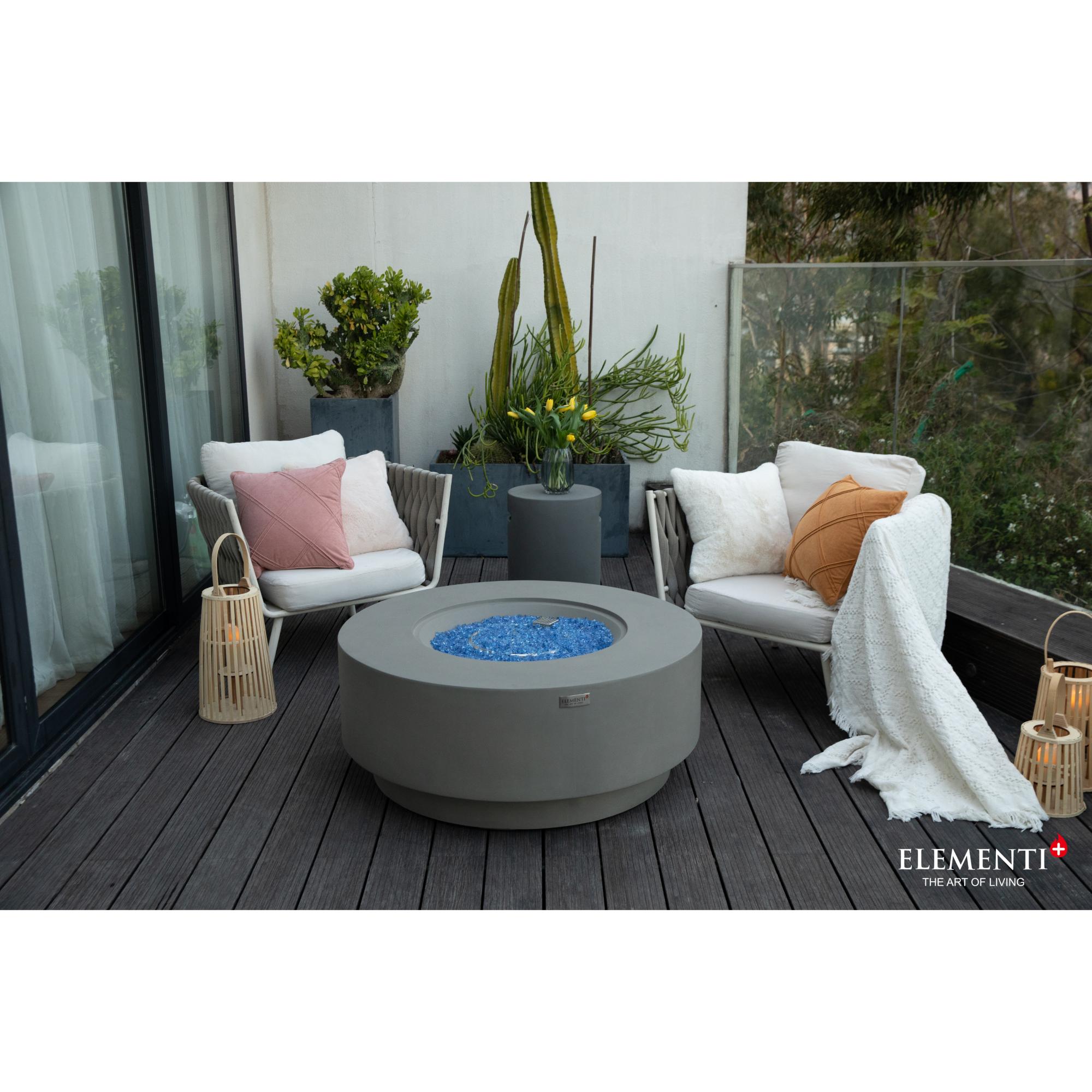Colosseo 41″ Round Concrete Gas Fire Table – Elementi Plus