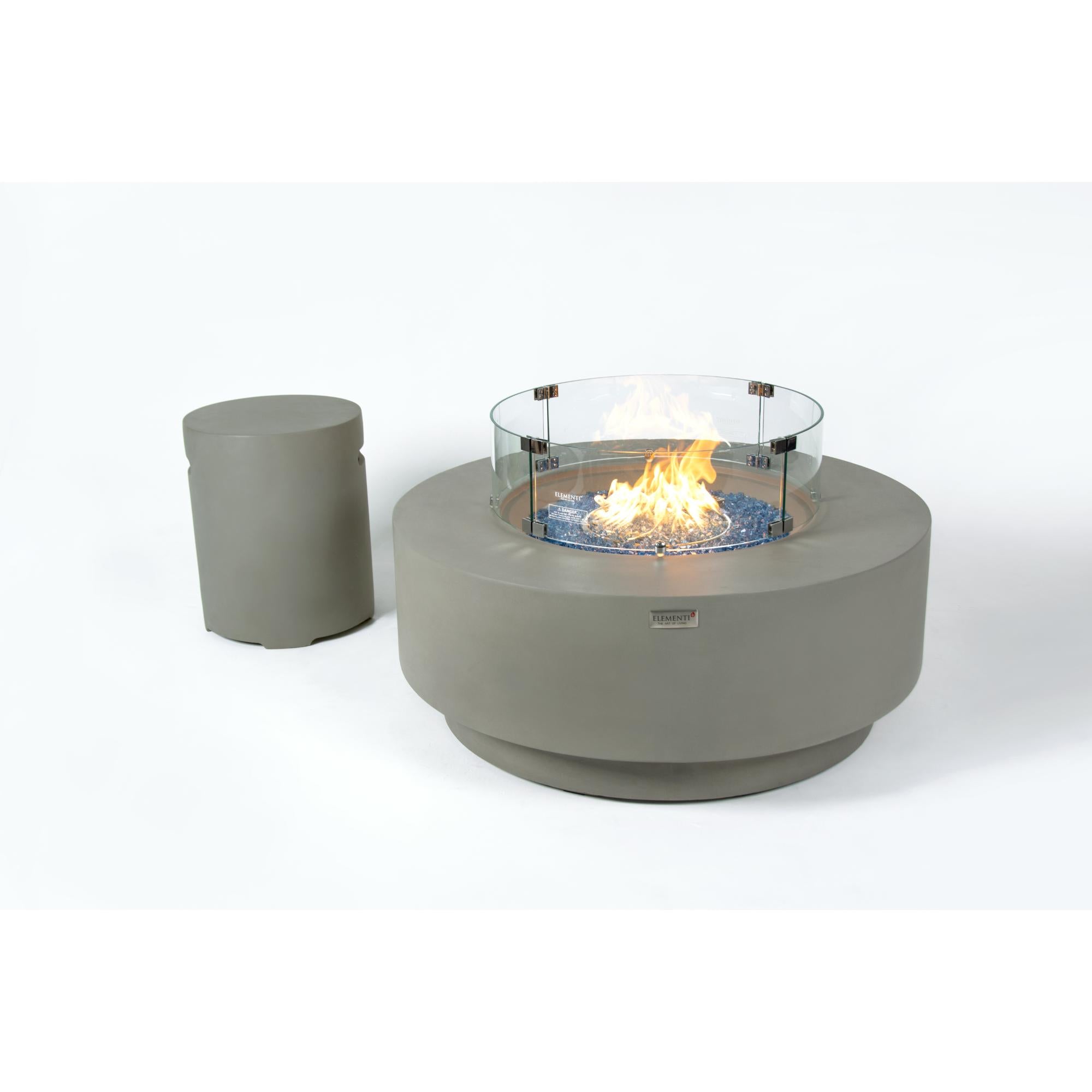 Colosseo 41″ Round Concrete Gas Fire Table – Elementi Plus