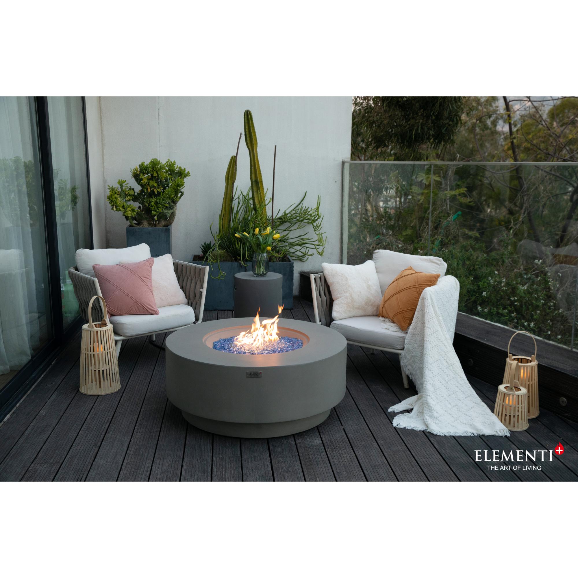 Colosseo 41″ Round Concrete Gas Fire Table – Elementi Plus