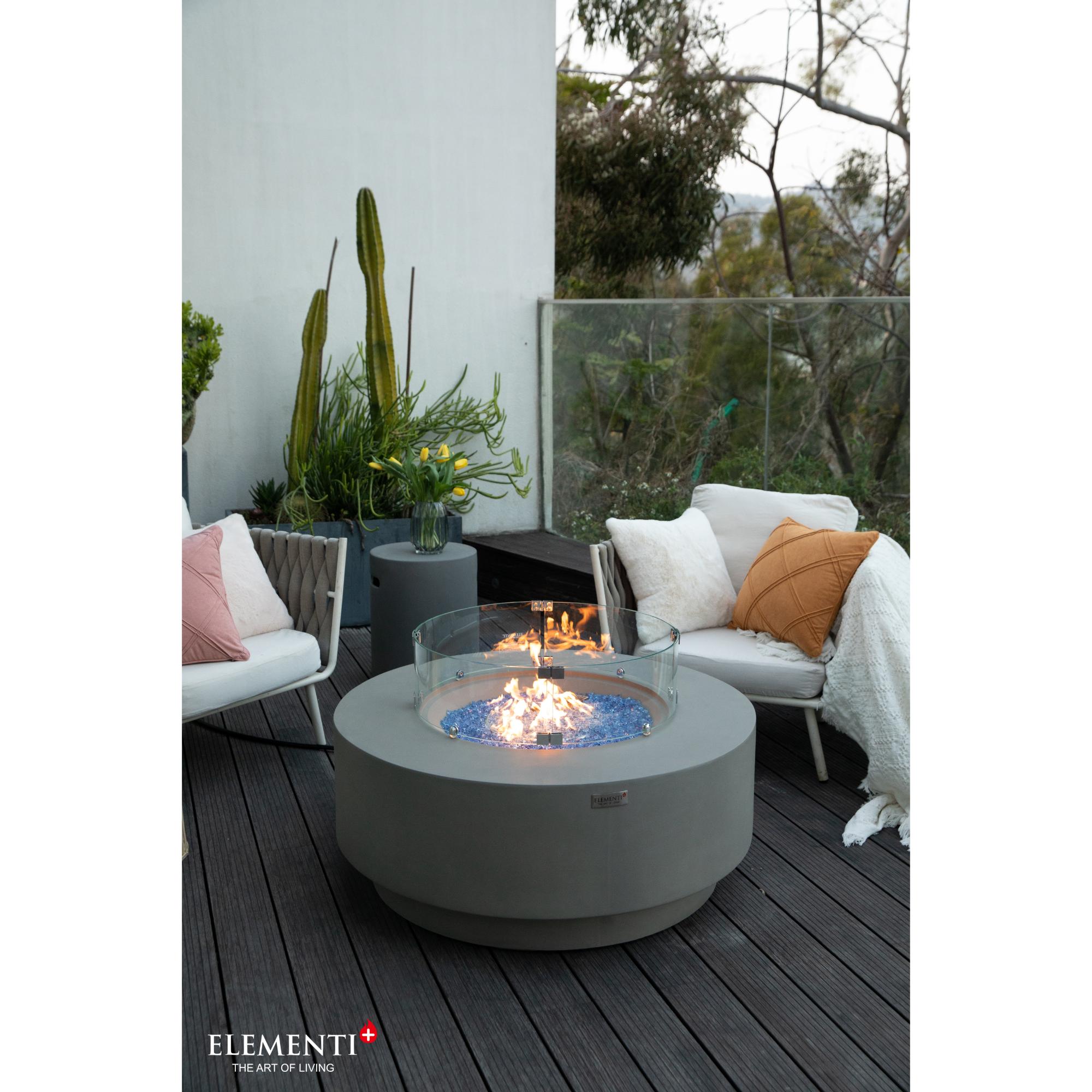 Colosseo 41″ Round Concrete Gas Fire Table – Elementi Plus