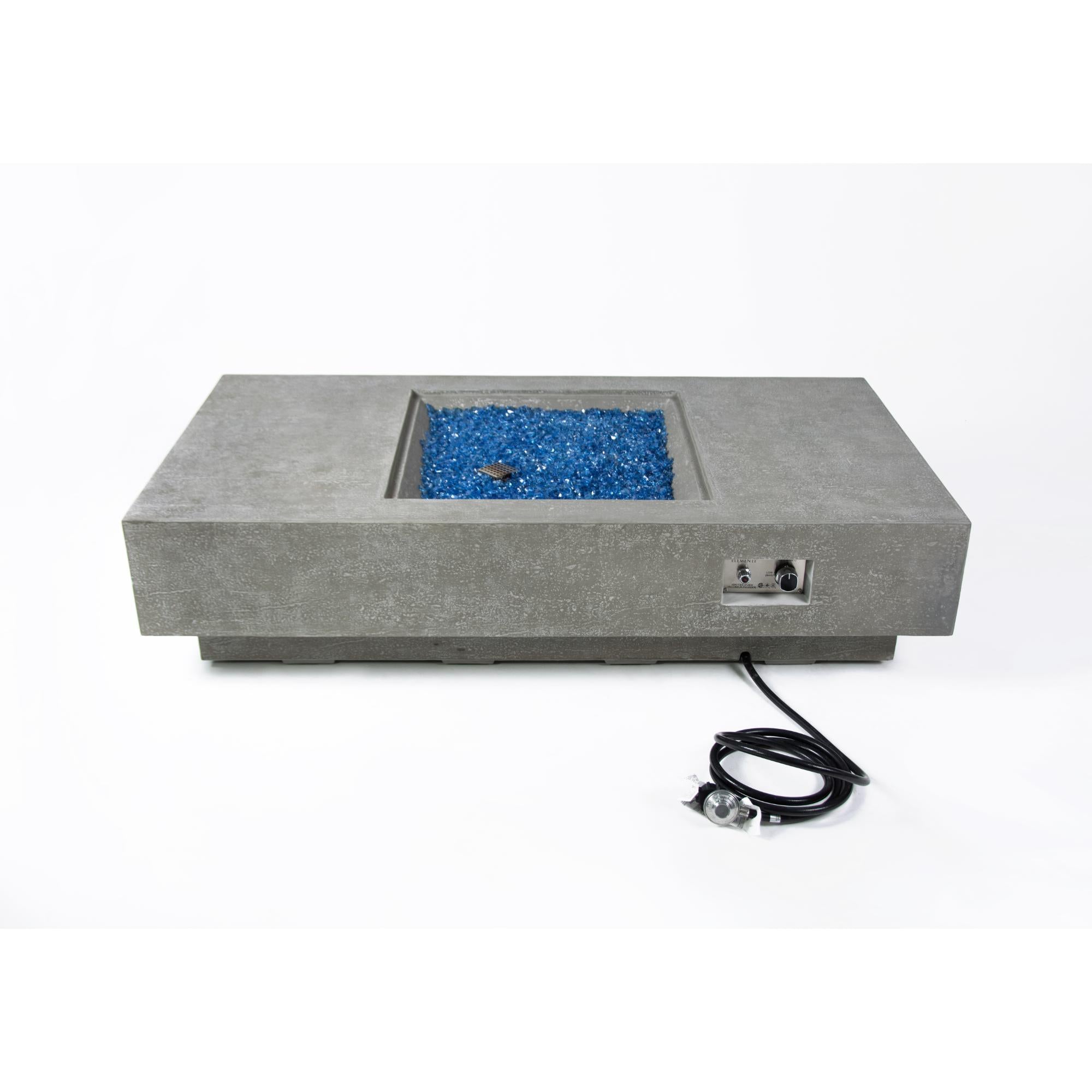 Montecarlo 60″ Rectangular Concrete Gas Fire Table – Elementi Plus