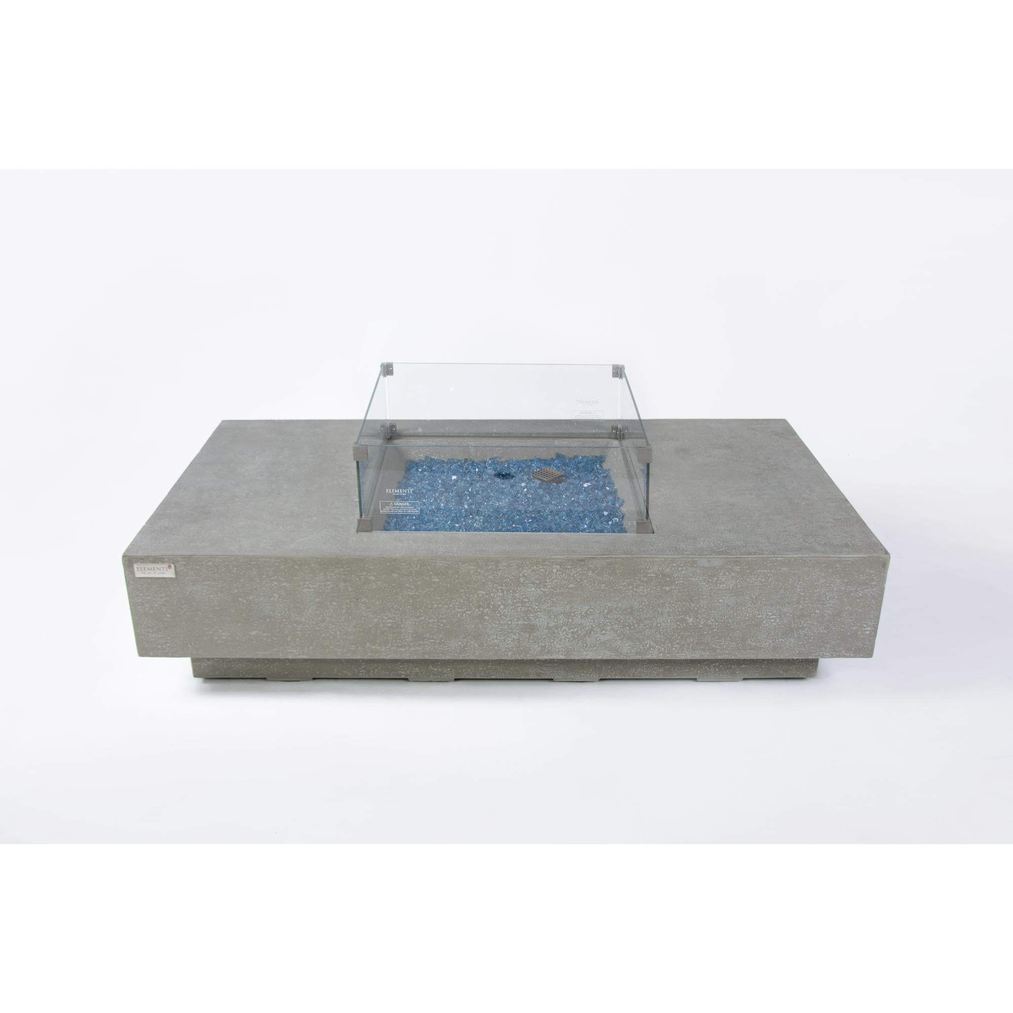 Montecarlo 60″ Rectangular Concrete Gas Fire Table – Elementi Plus