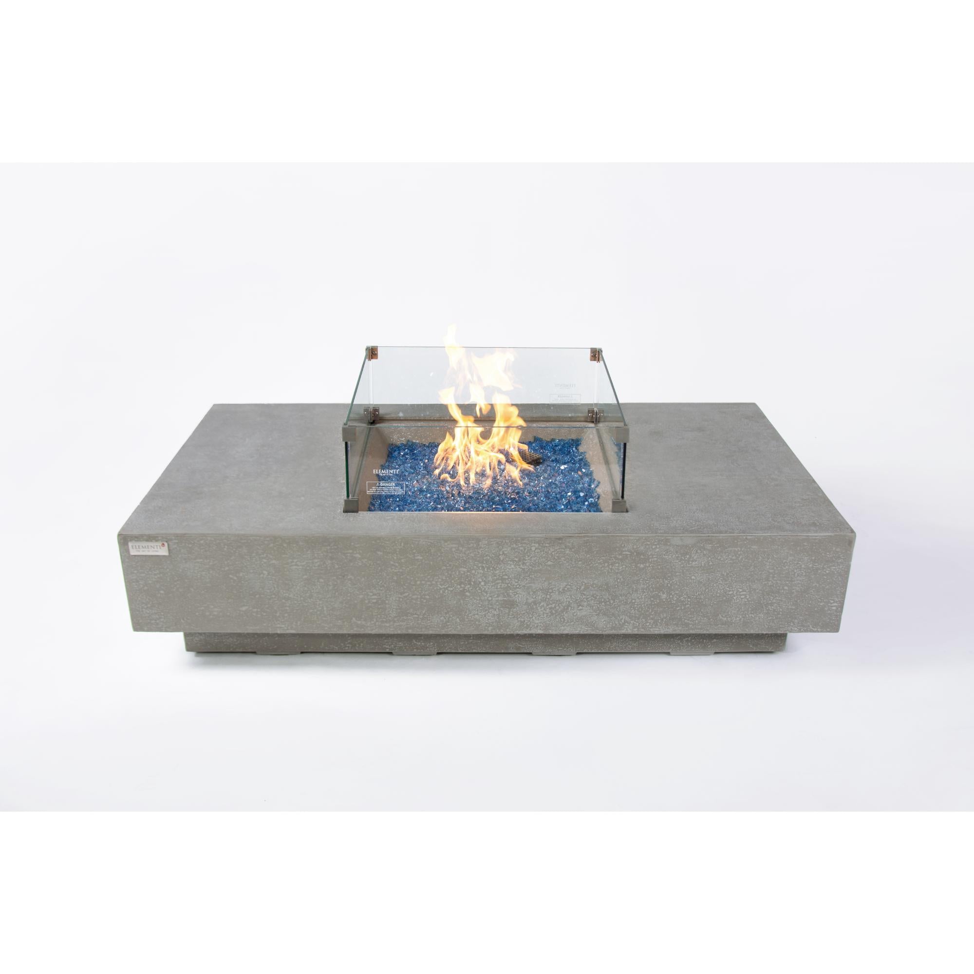 Montecarlo 60″ Rectangular Concrete Gas Fire Table – Elementi Plus
