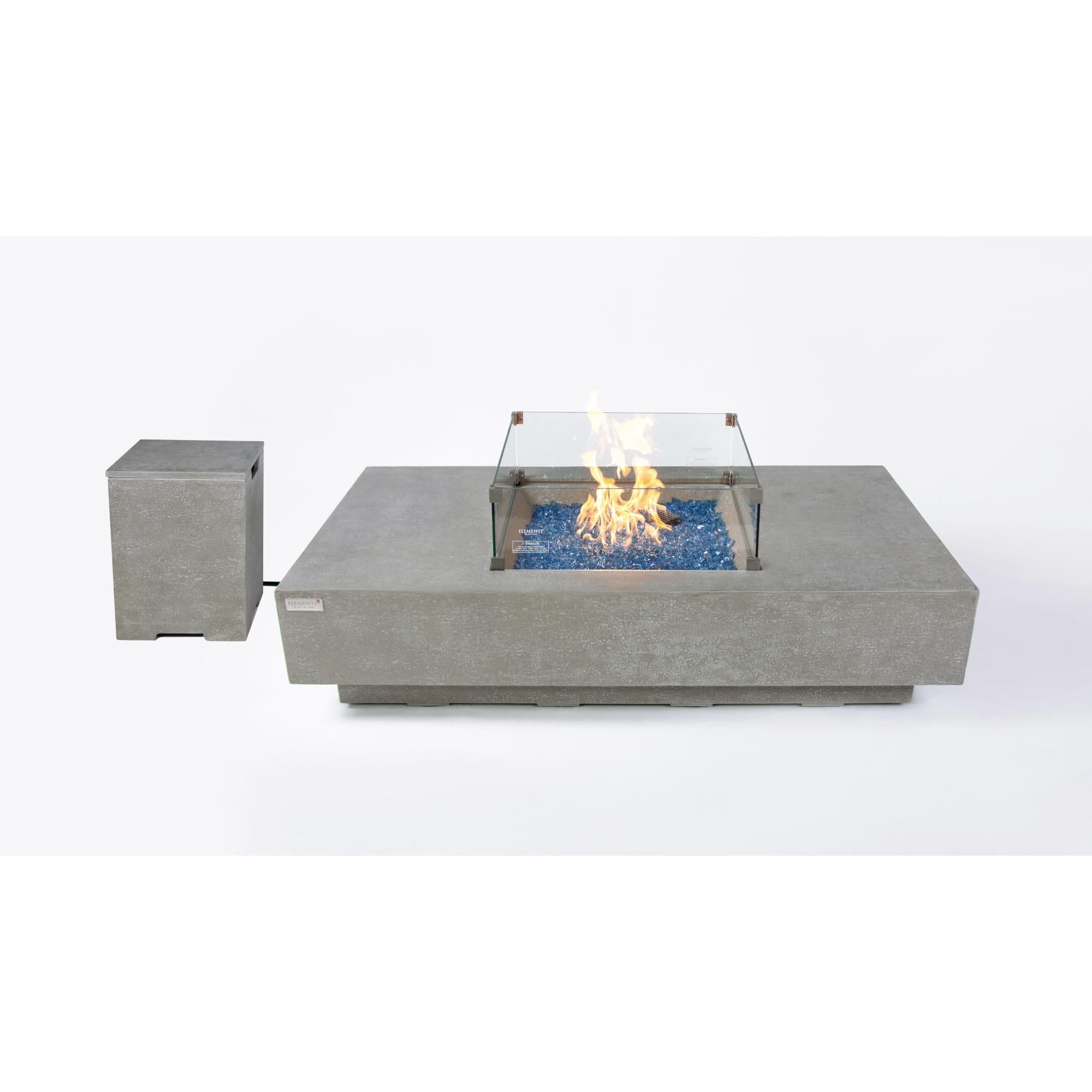 Montecarlo 60″ Rectangular Concrete Gas Fire Table – Elementi Plus
