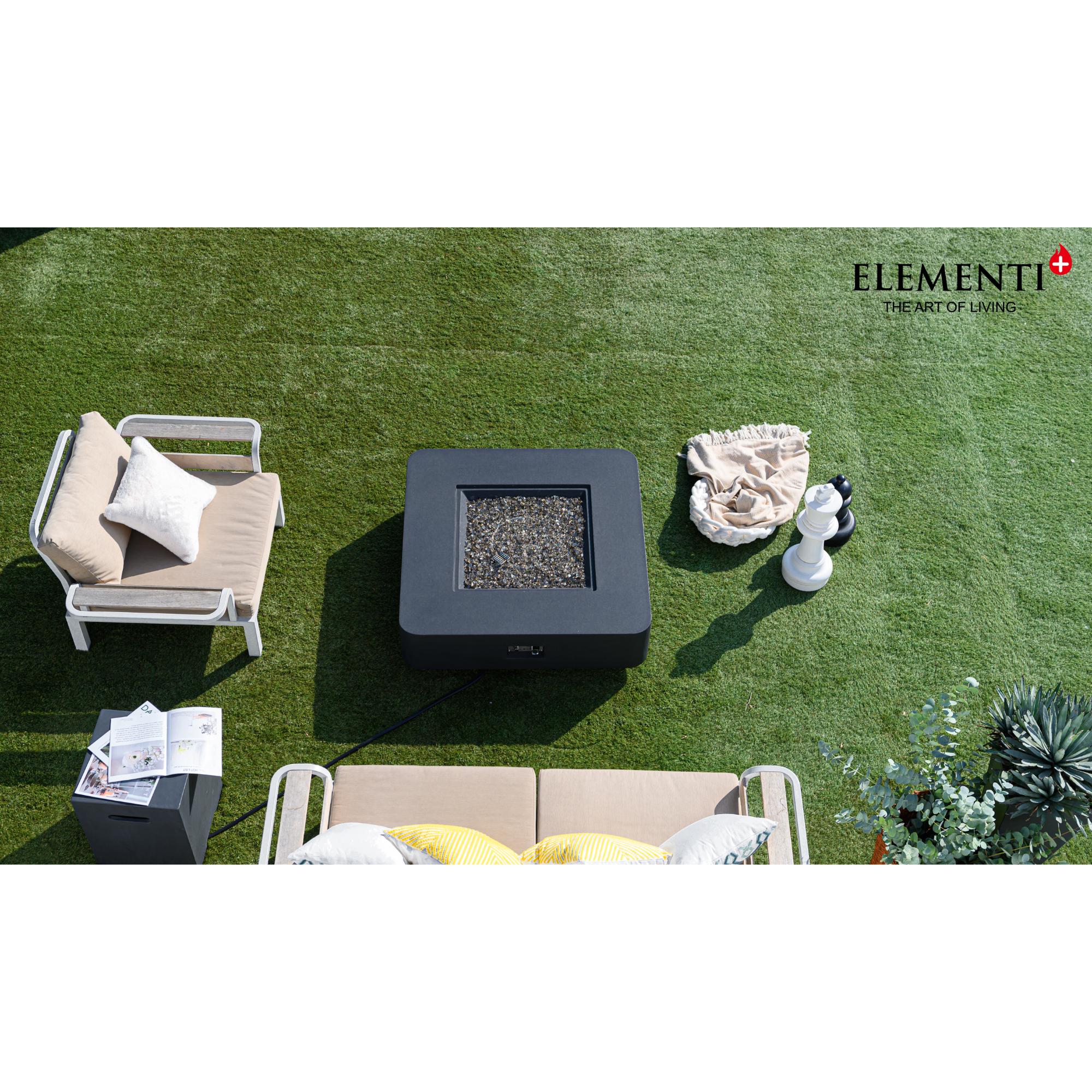 Bergamo 42″ Square Concrete Gas Fire Table – Elementi Plus