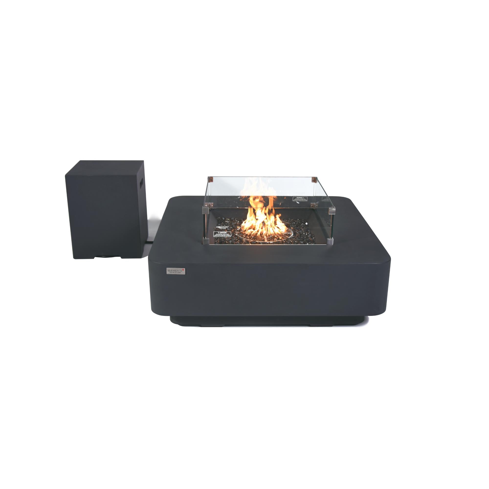 Bergamo 42″ Square Concrete Gas Fire Table – Elementi Plus