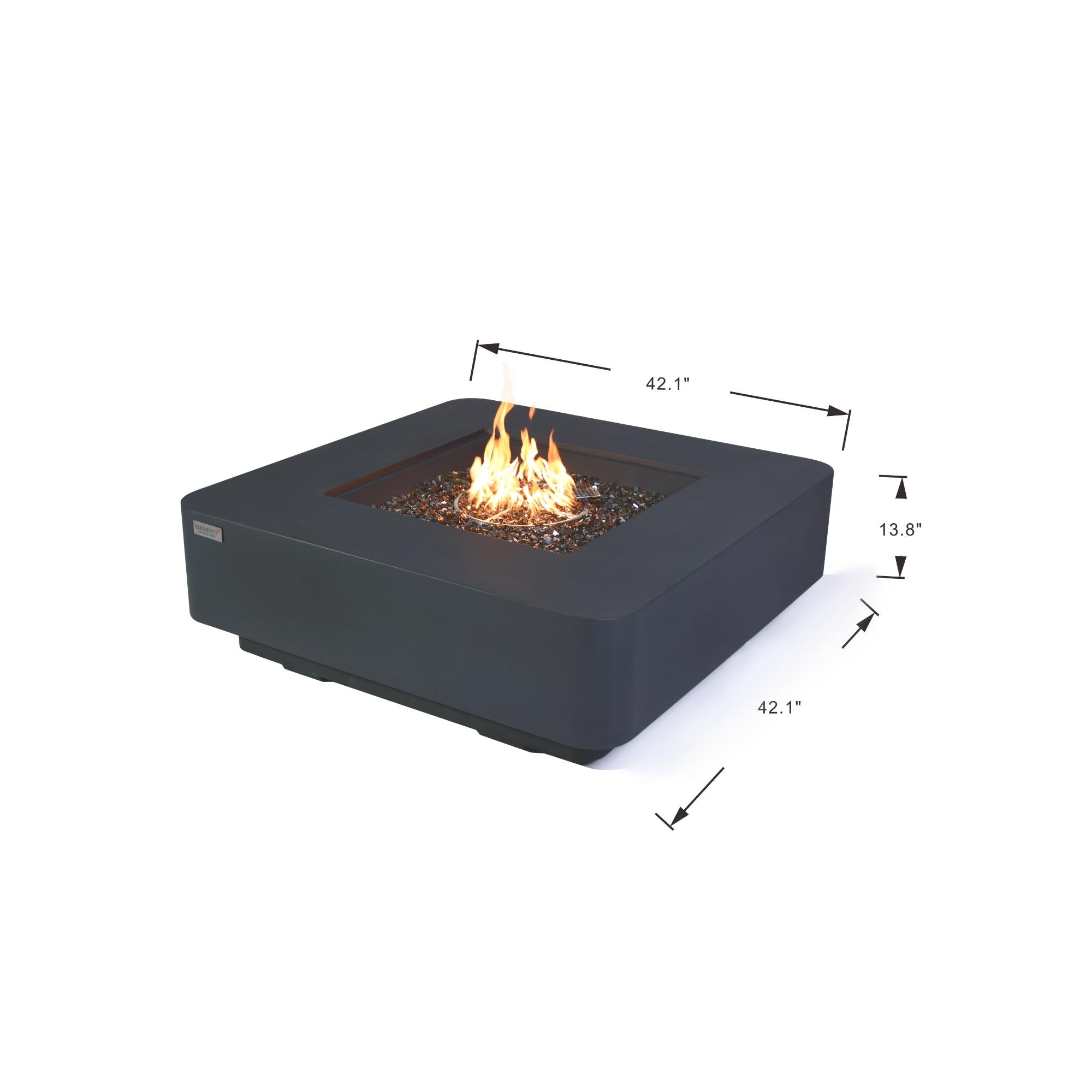 Bergamo 42″ Square Concrete Gas Fire Table – Elementi Plus