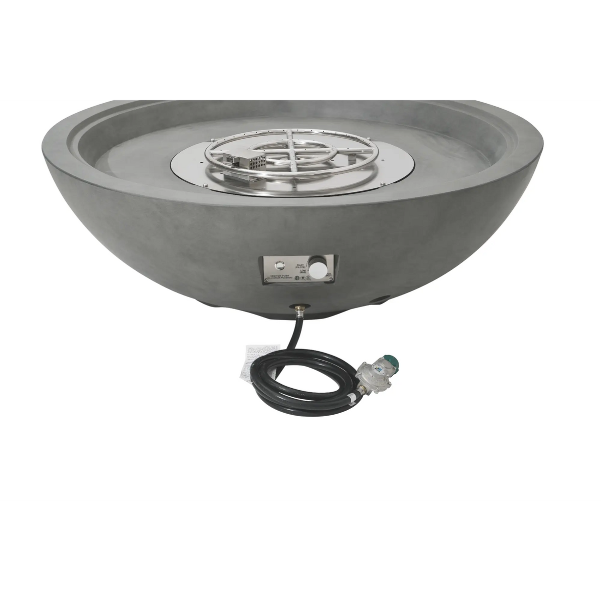 Rose Bowl 48″ Round Concrete Gas Fire Pit – Elementi Pro 100K Elementi