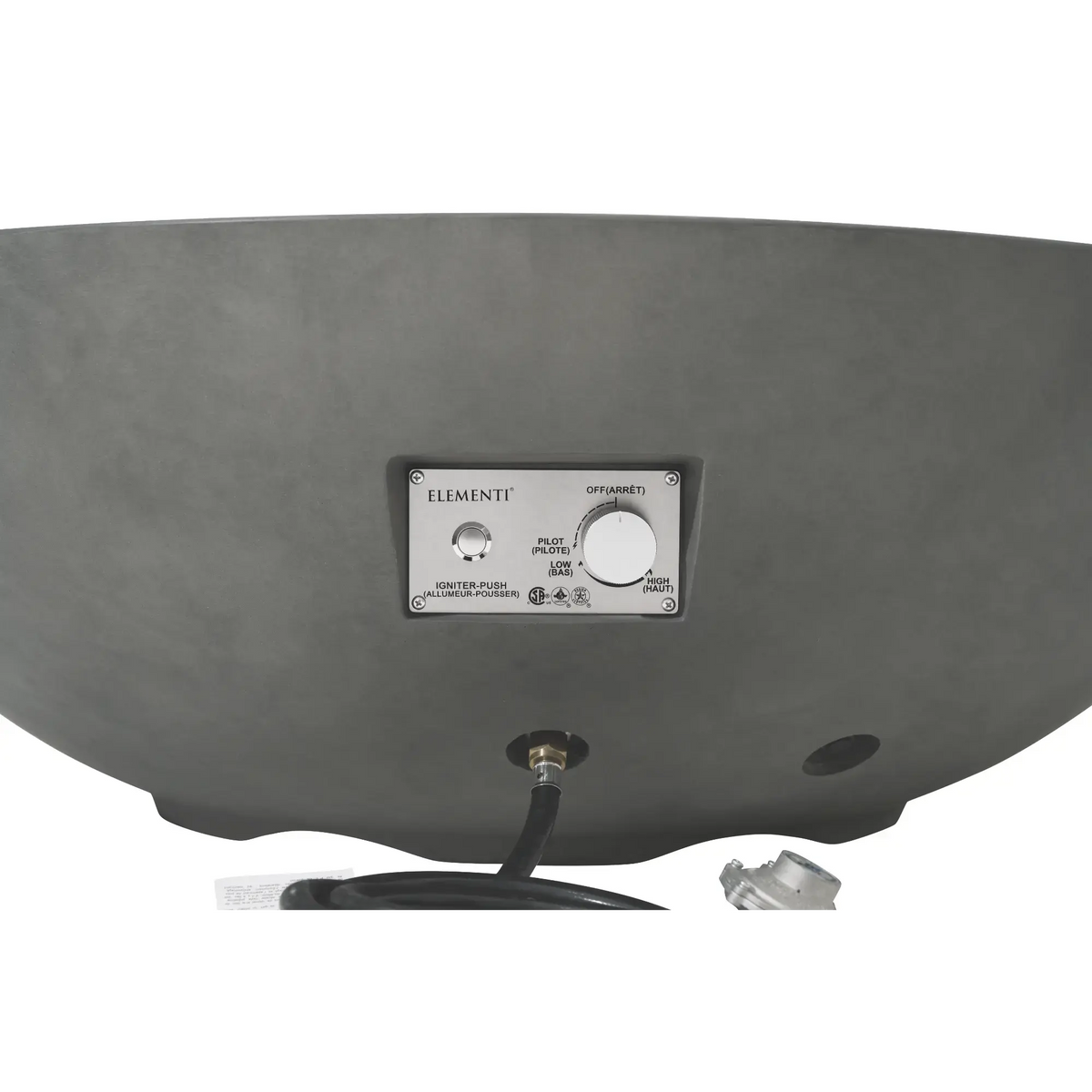 Rose Bowl 48″ Round Concrete Gas Fire Pit – Elementi Pro 100K Elementi