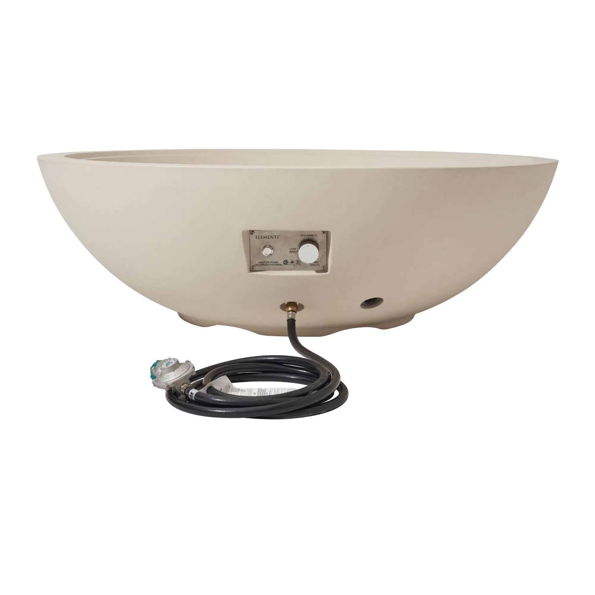 Rose Bowl 48″ Round Concrete Gas Fire Pit – Elementi Pro 100K Elementi