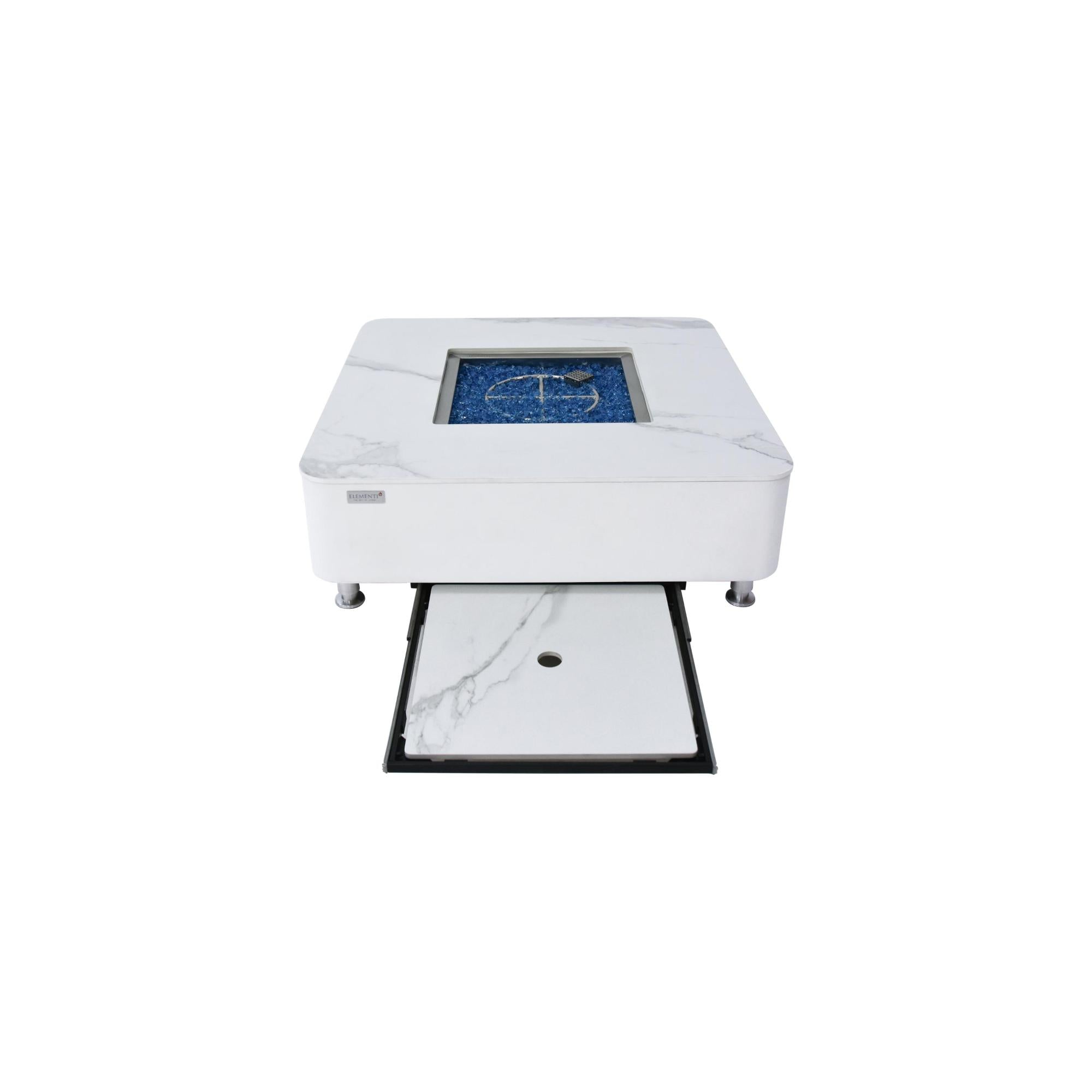 Annecy 42″ Square Porcelain Top Gas Fire Table – Elementi Plus